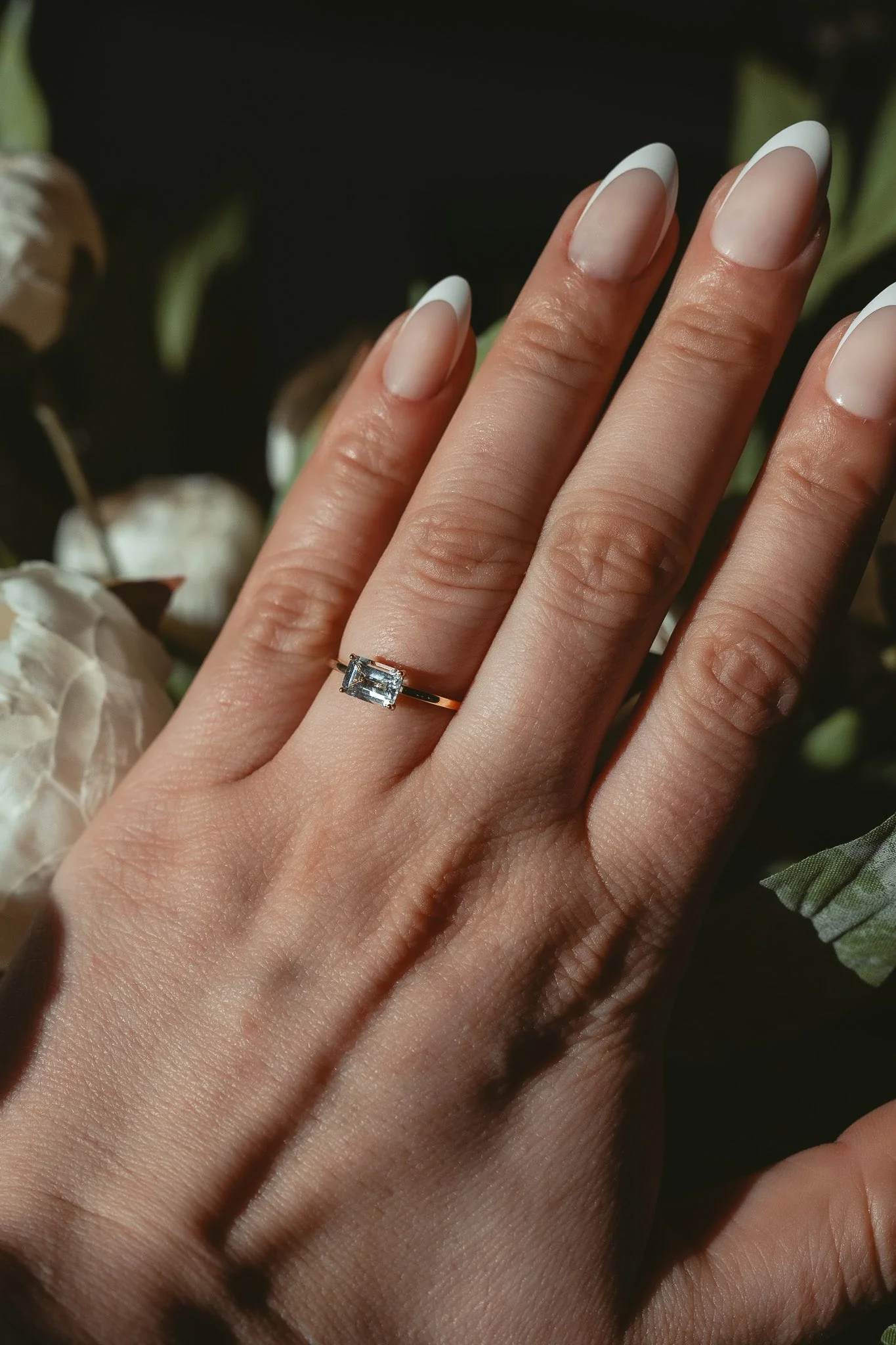 East West Emerald Cut Diamond Ring - Image 3