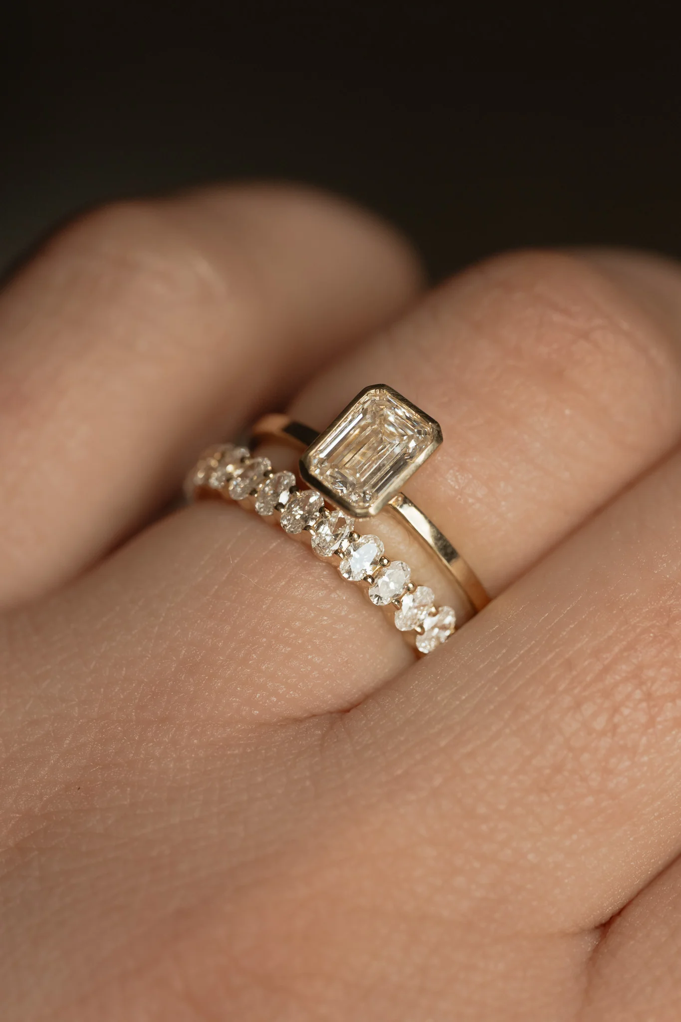 Emerald Cut Bezel Solitaire Ring - Image 6