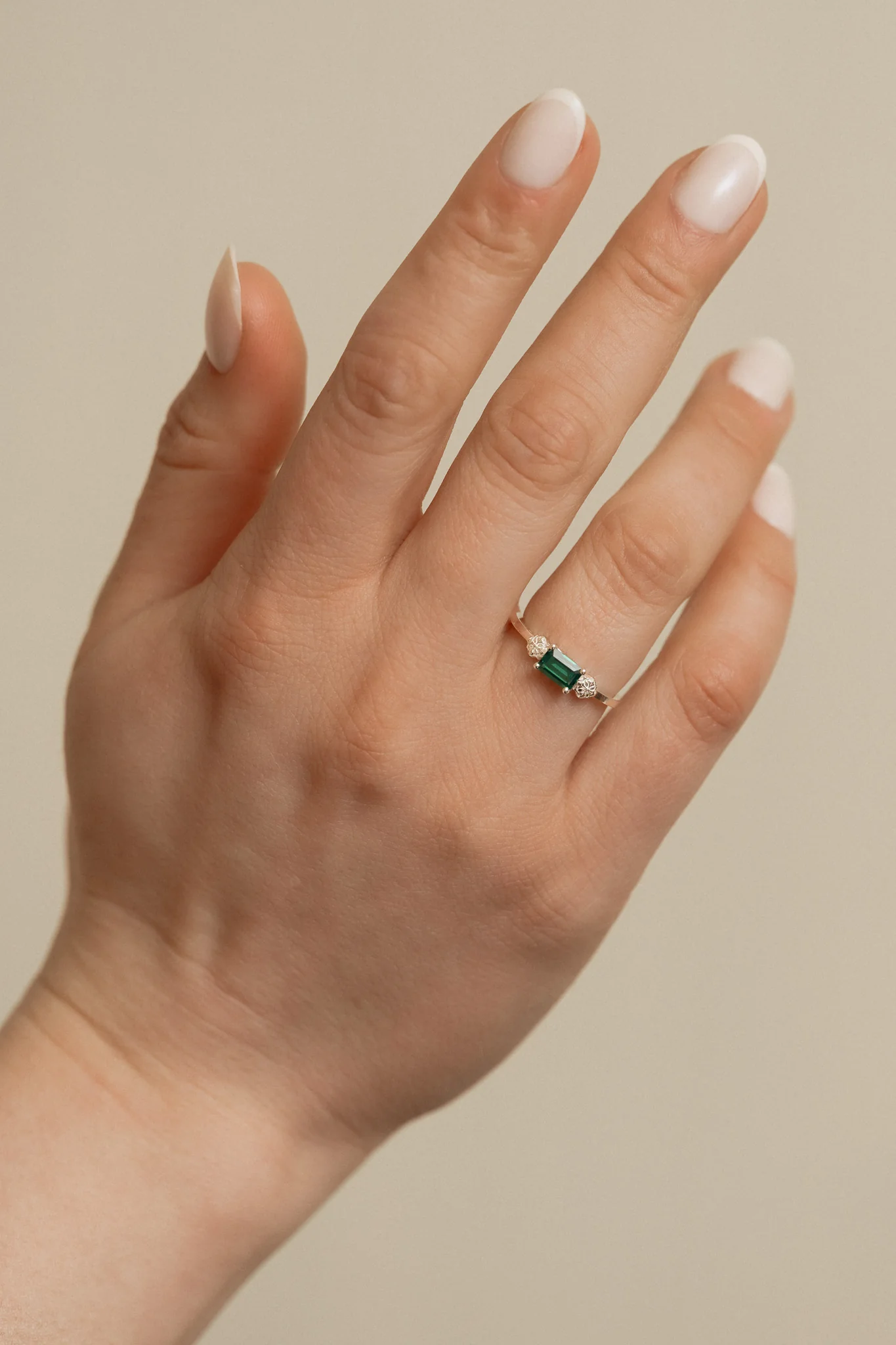 Emerald Cut Emerald Mini Talavera Ring - Image 3