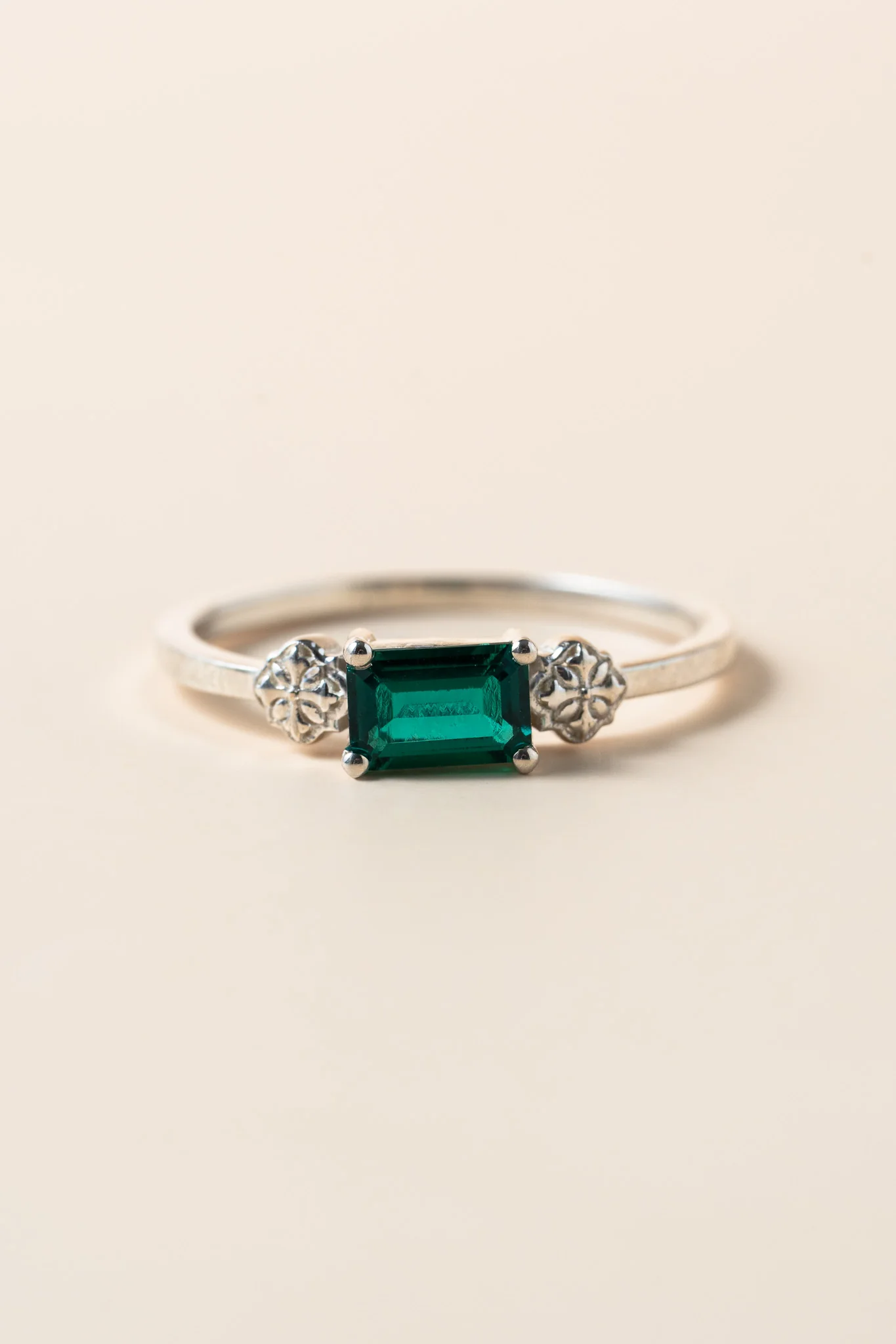 Emerald Cut Emerald Mini Talavera Ring - Image 5