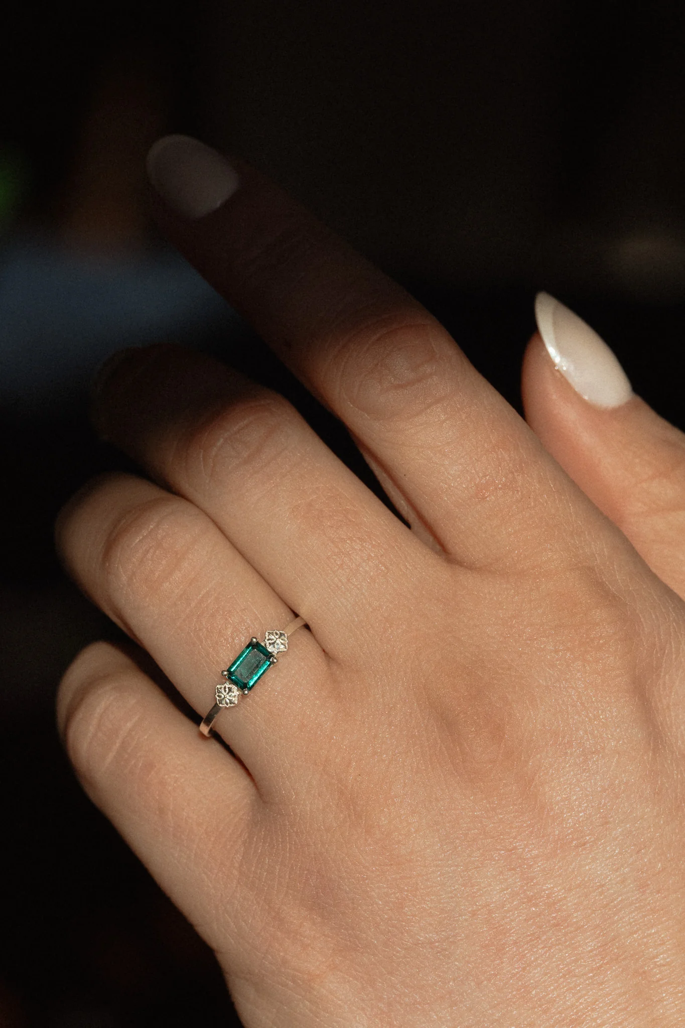 Emerald Cut Emerald Mini Talavera Ring - Image 8