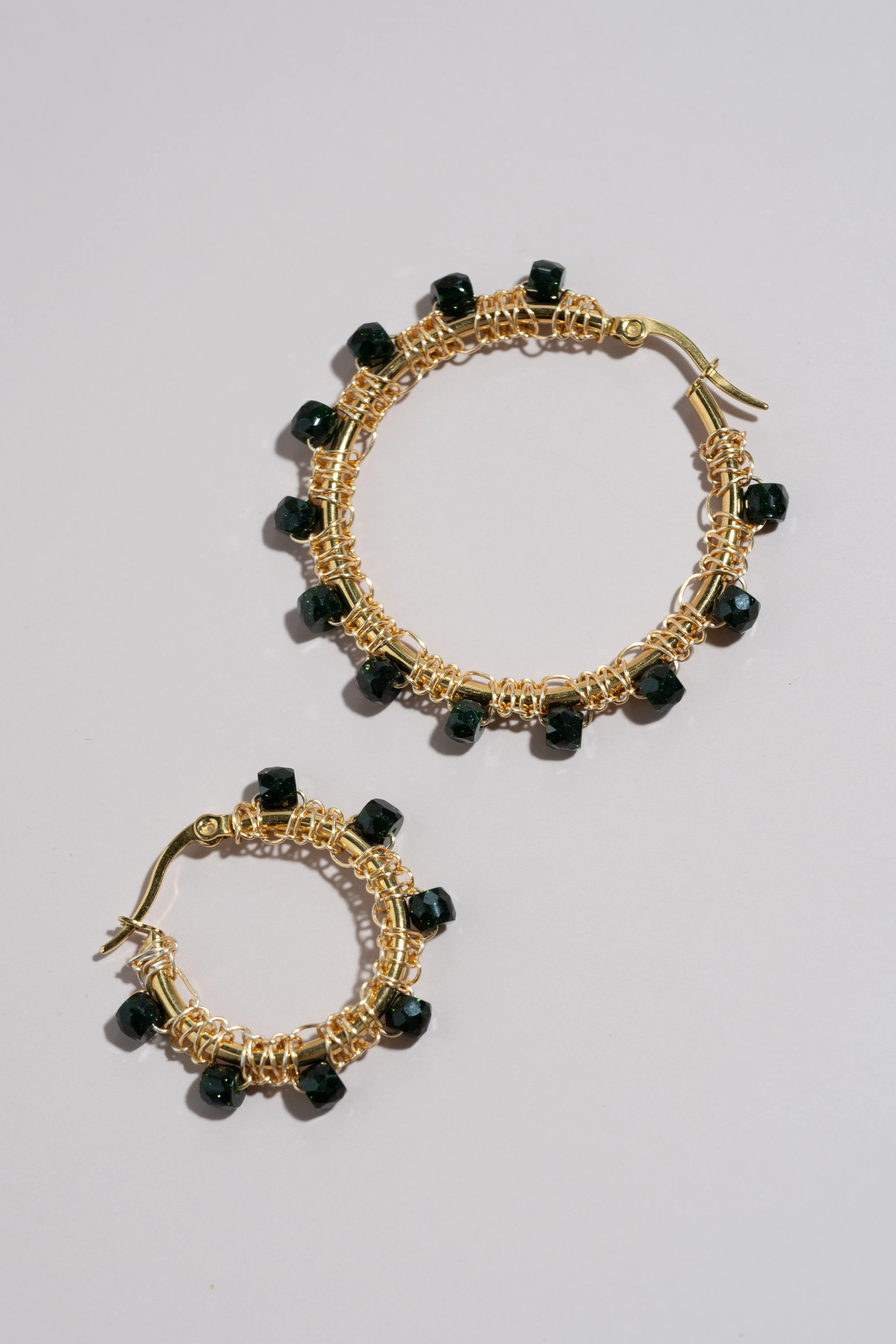 Emerald Hoop Earrings - Image 10