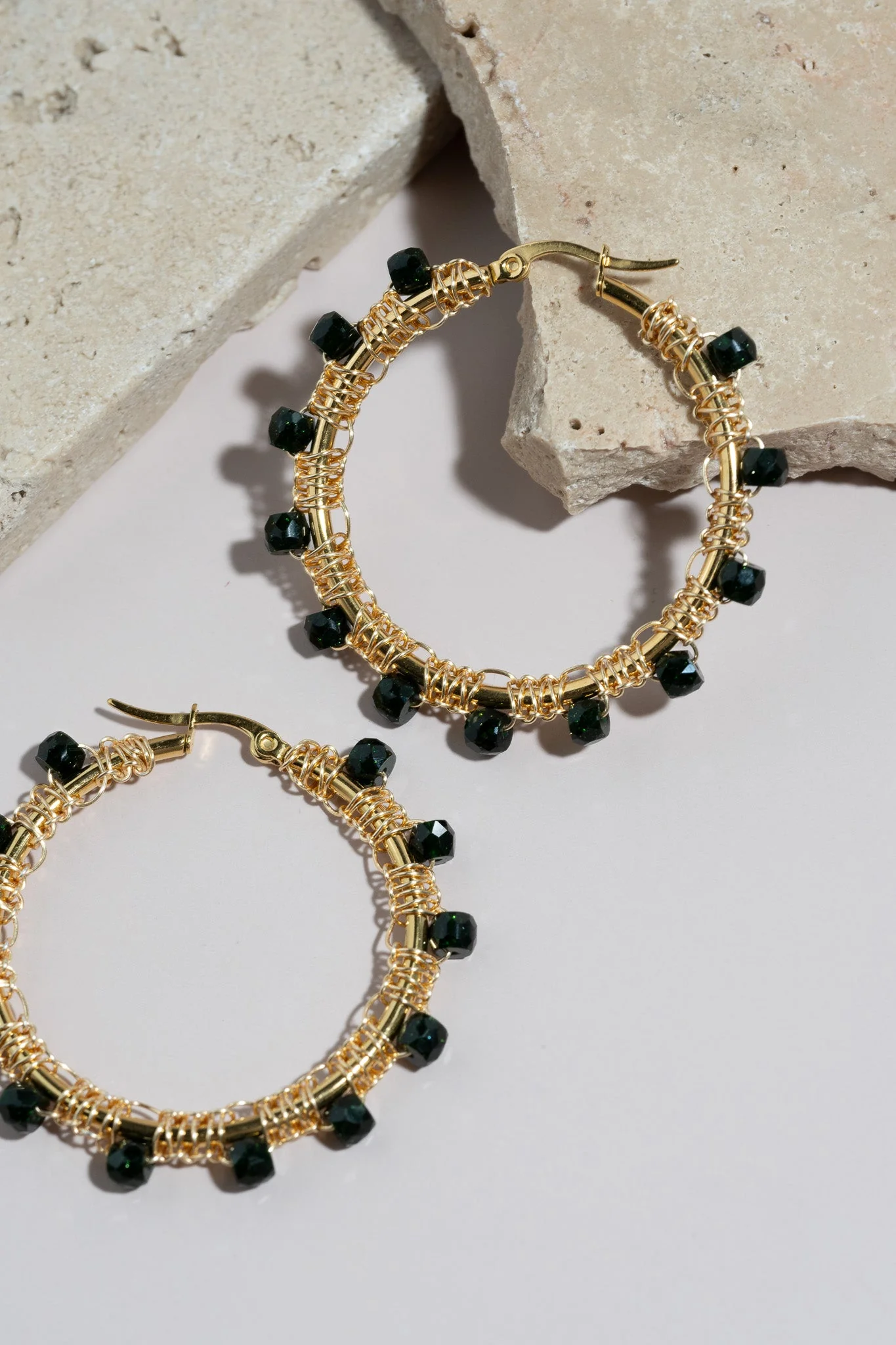 Emerald Hoop Earrings - Image 11