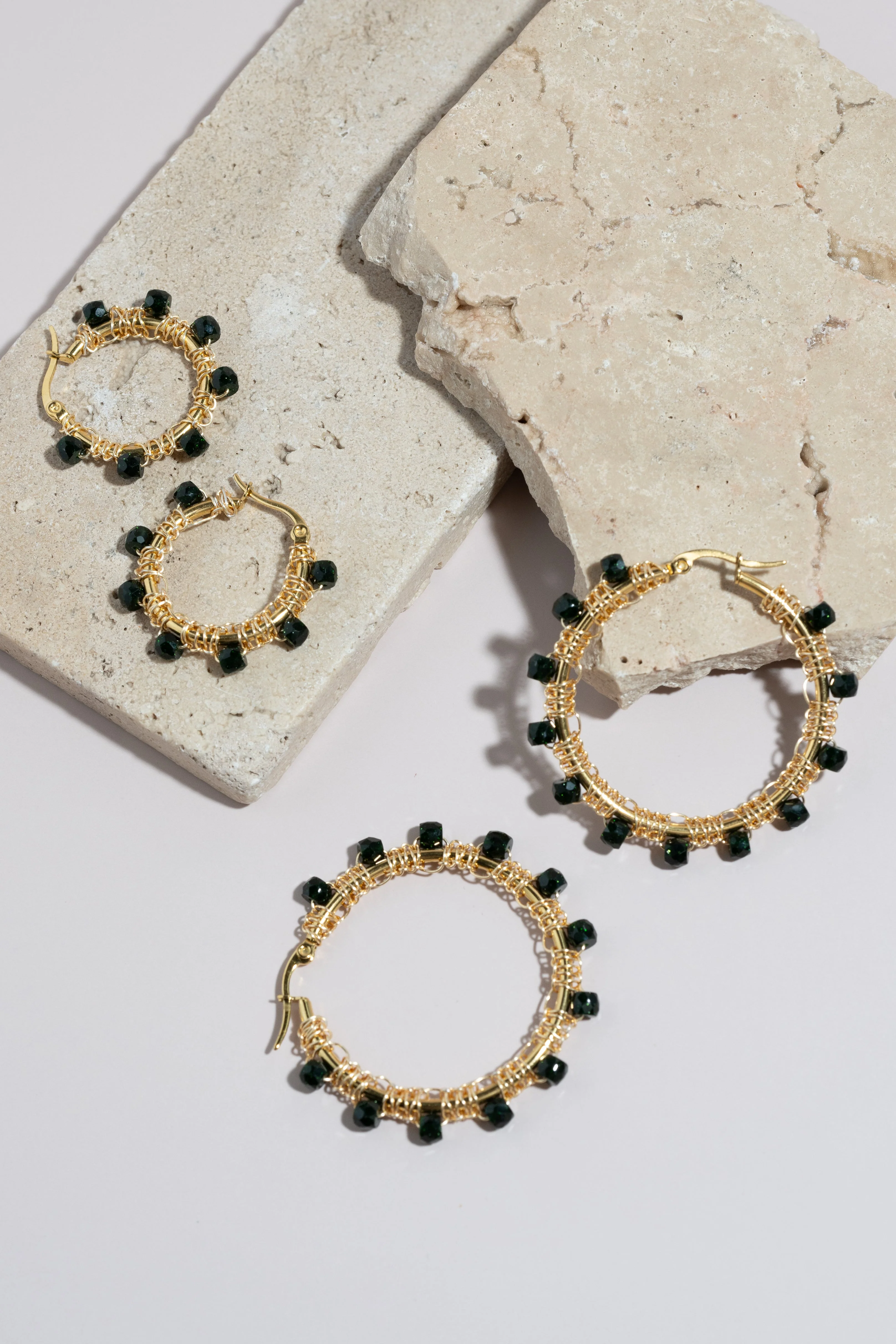 Emerald Hoop Earrings - Image 12