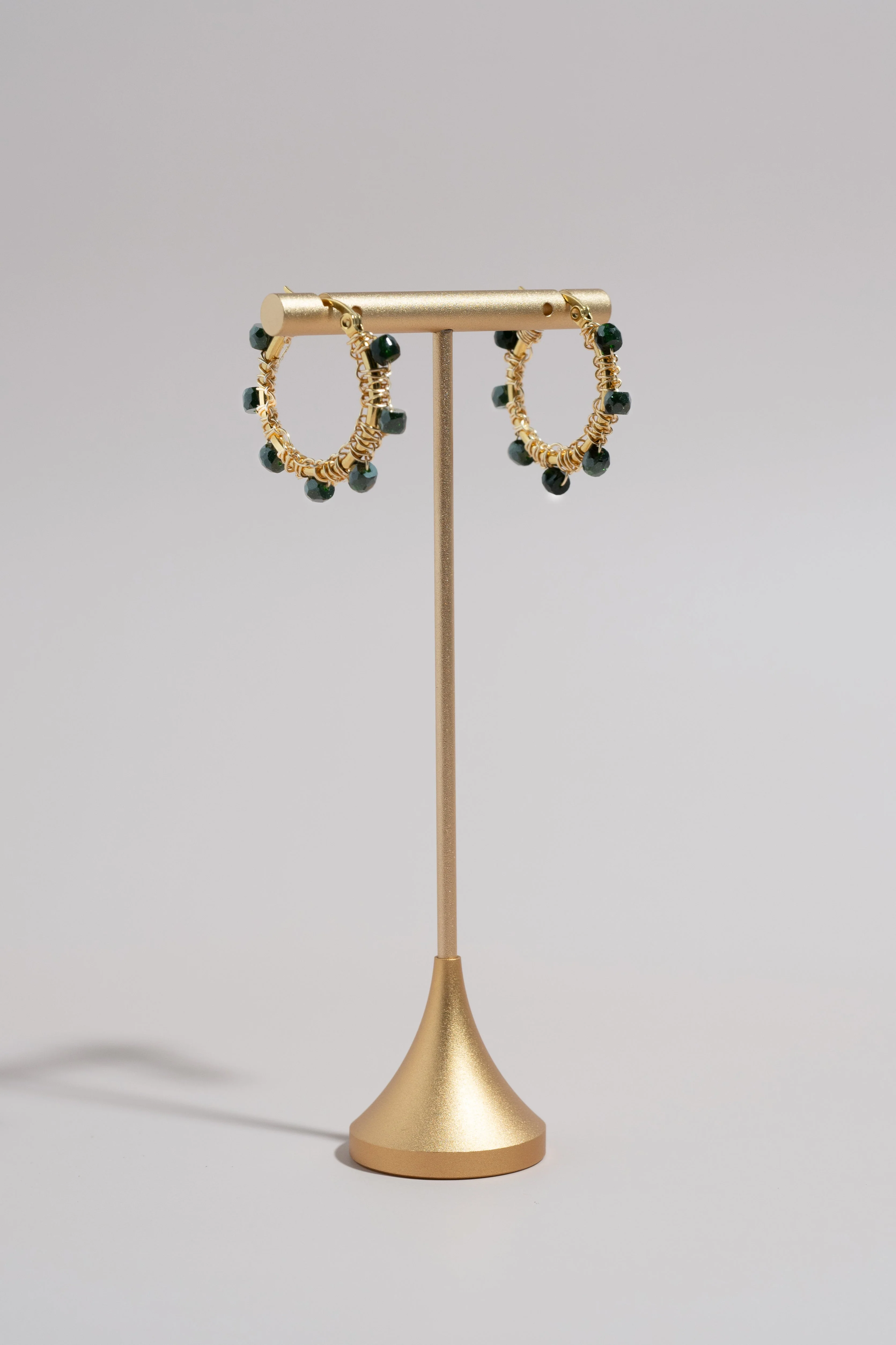Emerald Hoop Earrings - Image 4