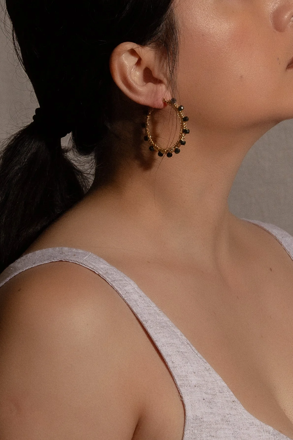 Emerald Hoop Earrings - Image 5