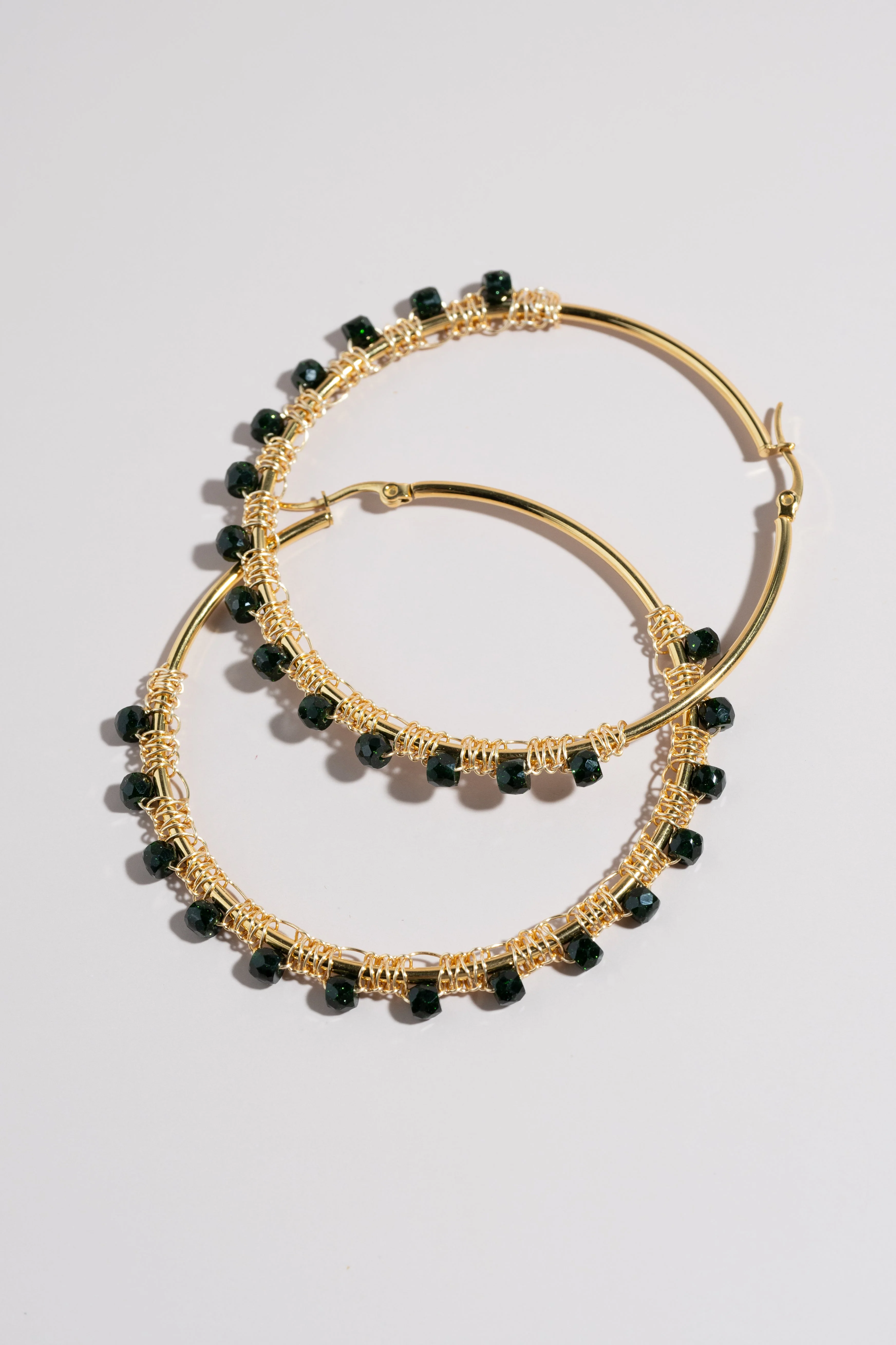 Emerald Hoop Earrings - Image 7