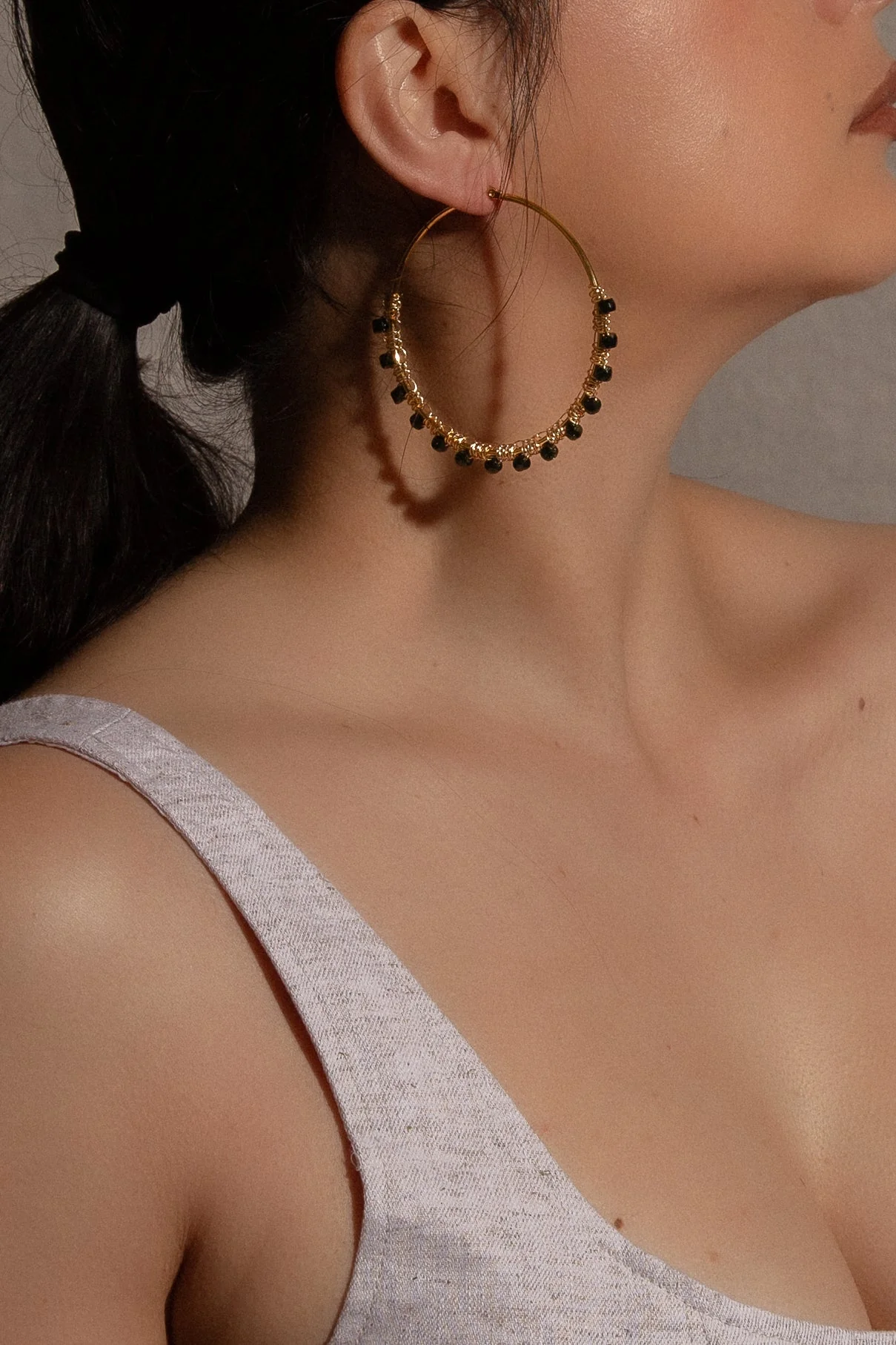 Emerald Hoop Earrings - Image 8