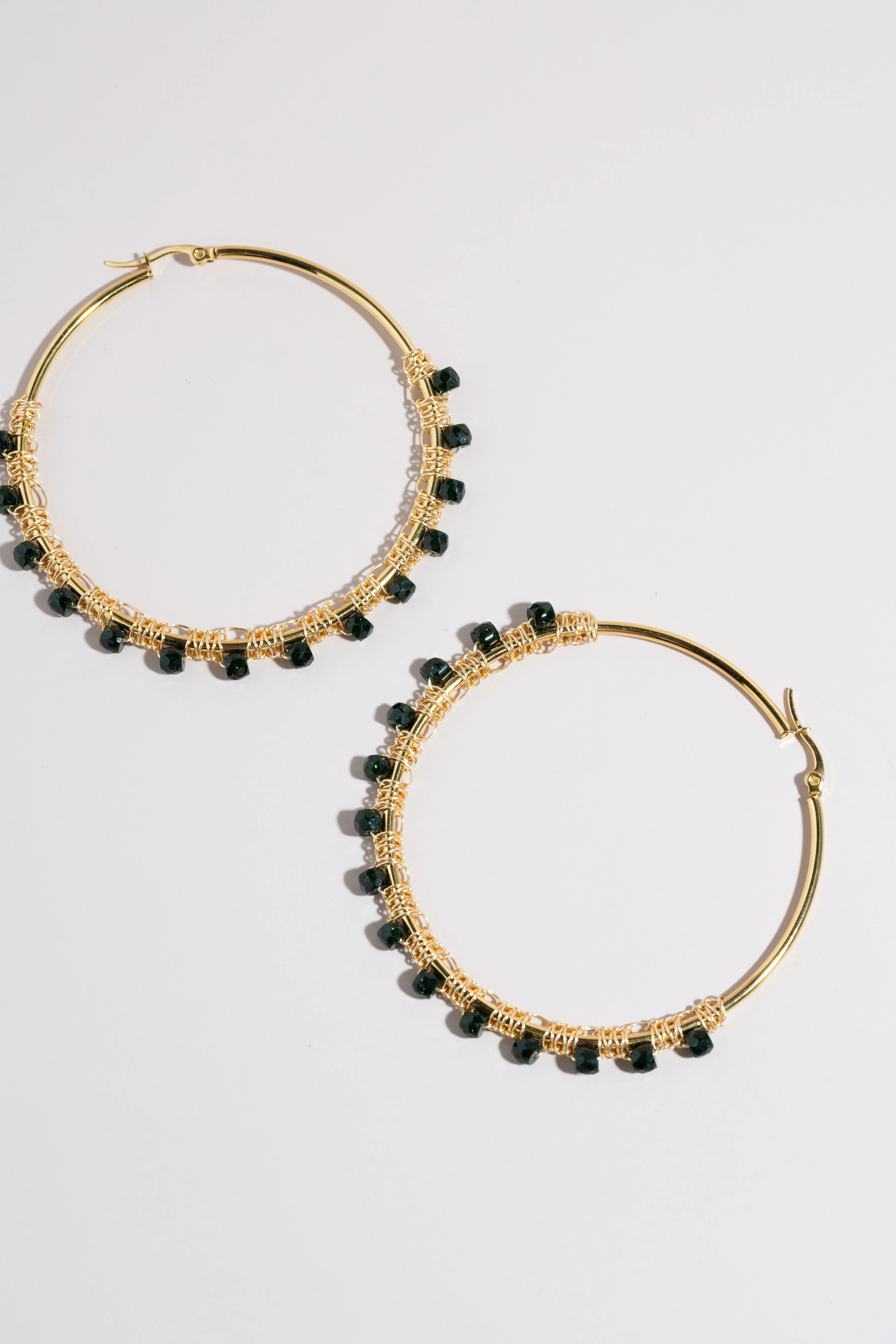 Emerald Hoop Earrings - Image 9