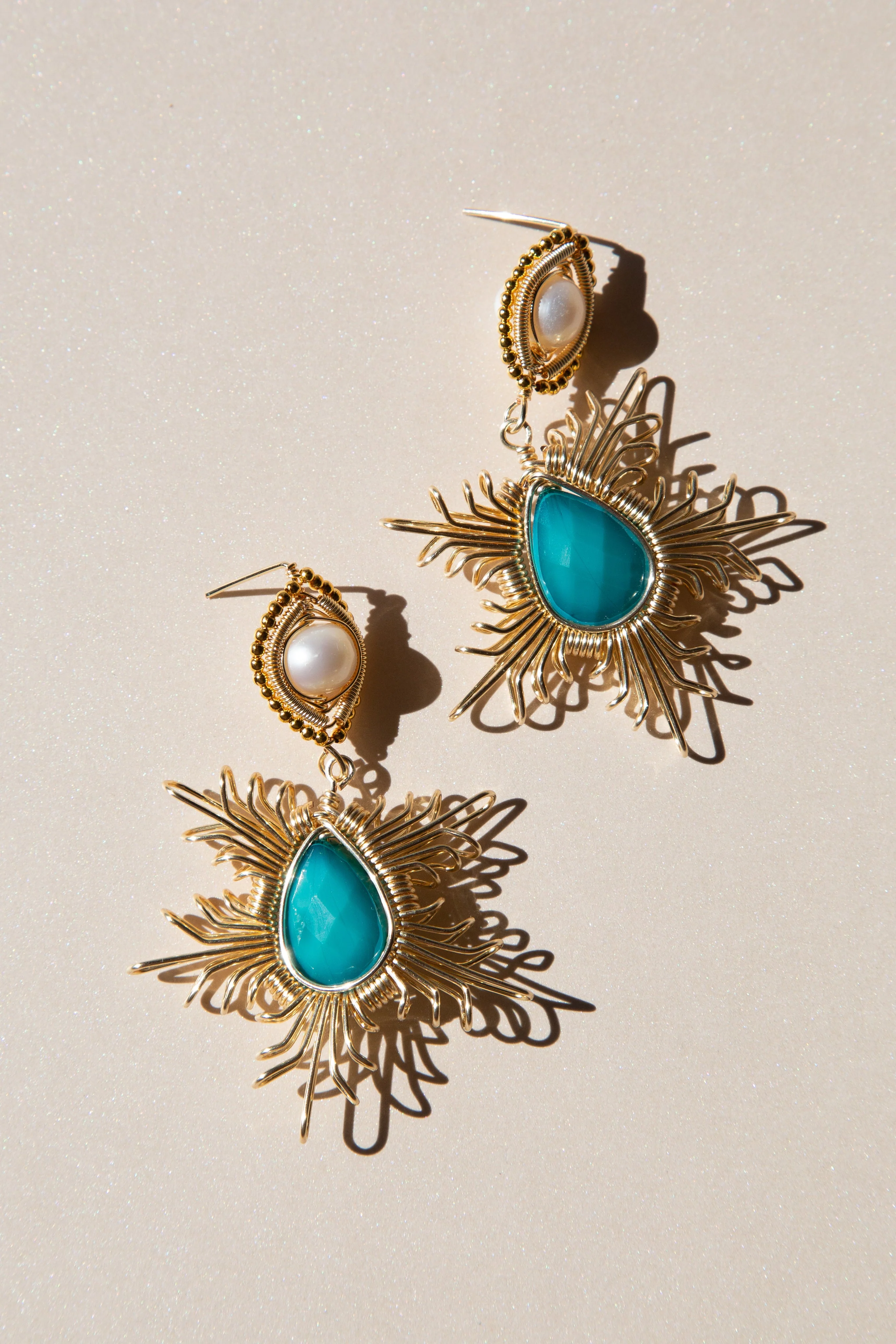 Emilia Drop Earrings - Teal