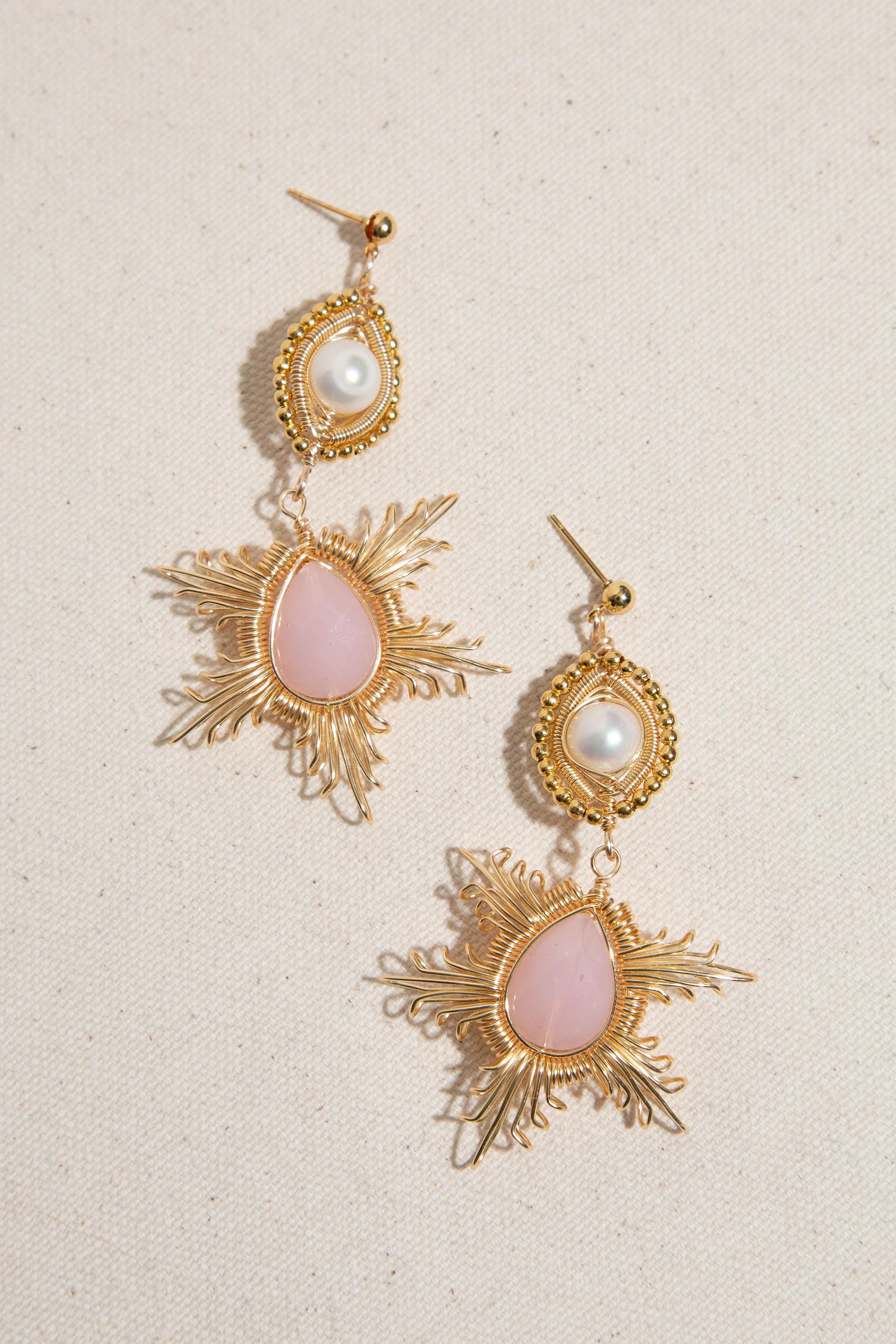 Emilia Drop Earrings - Pink