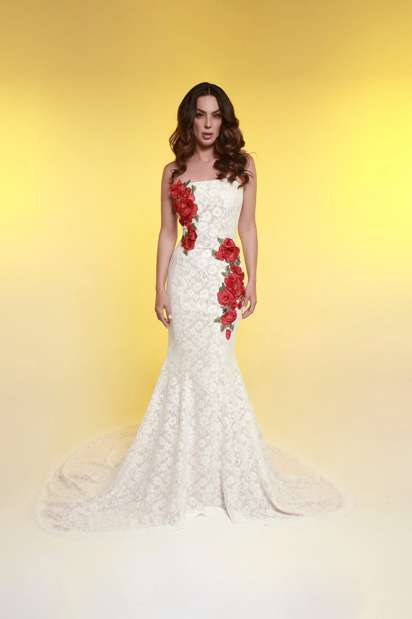 Floral Lace Mermaid Dress - Image 3