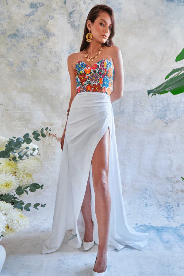 Floral Oaxaca Strapless Dress - Image 3