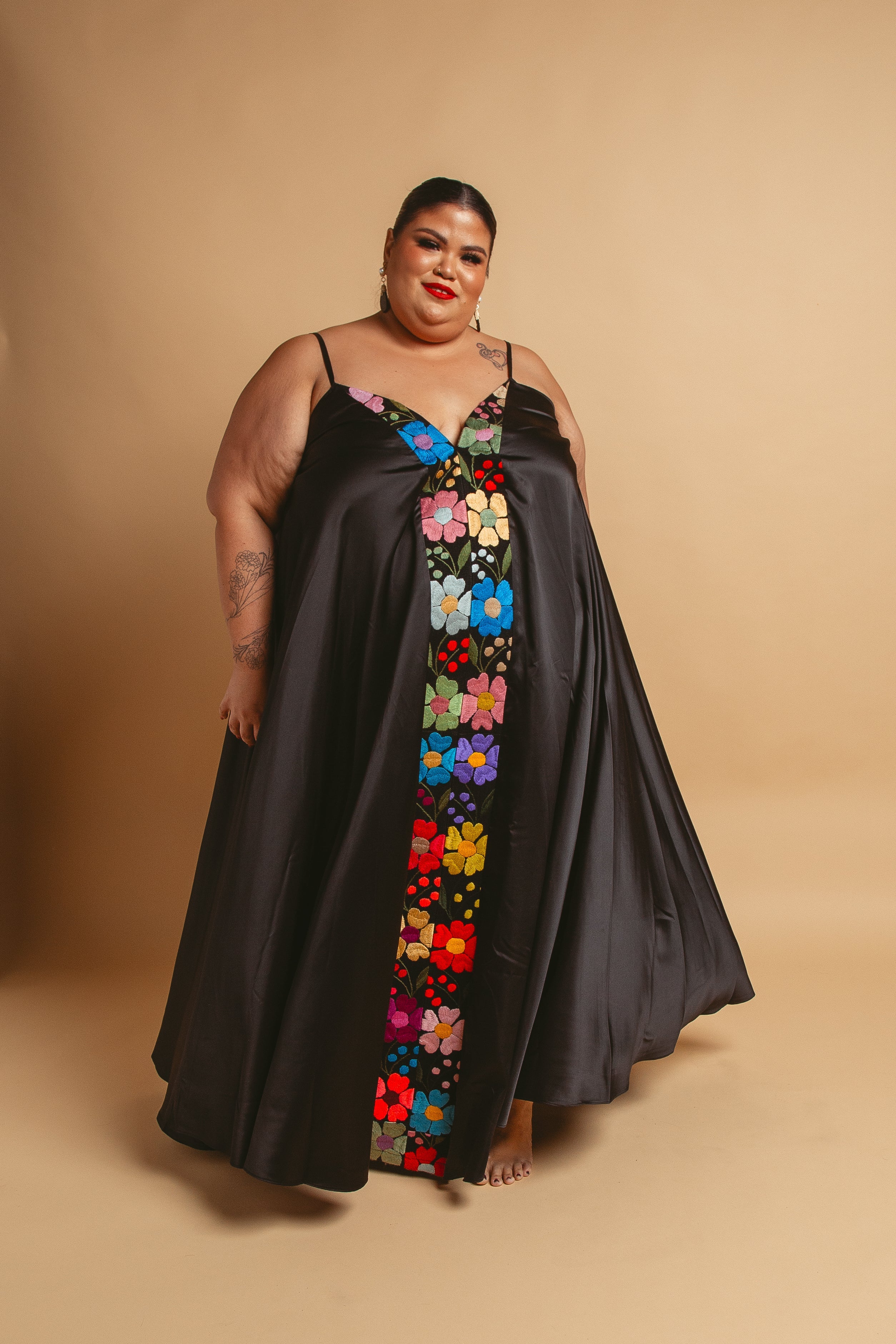 Floral Silk Dress - Image 5