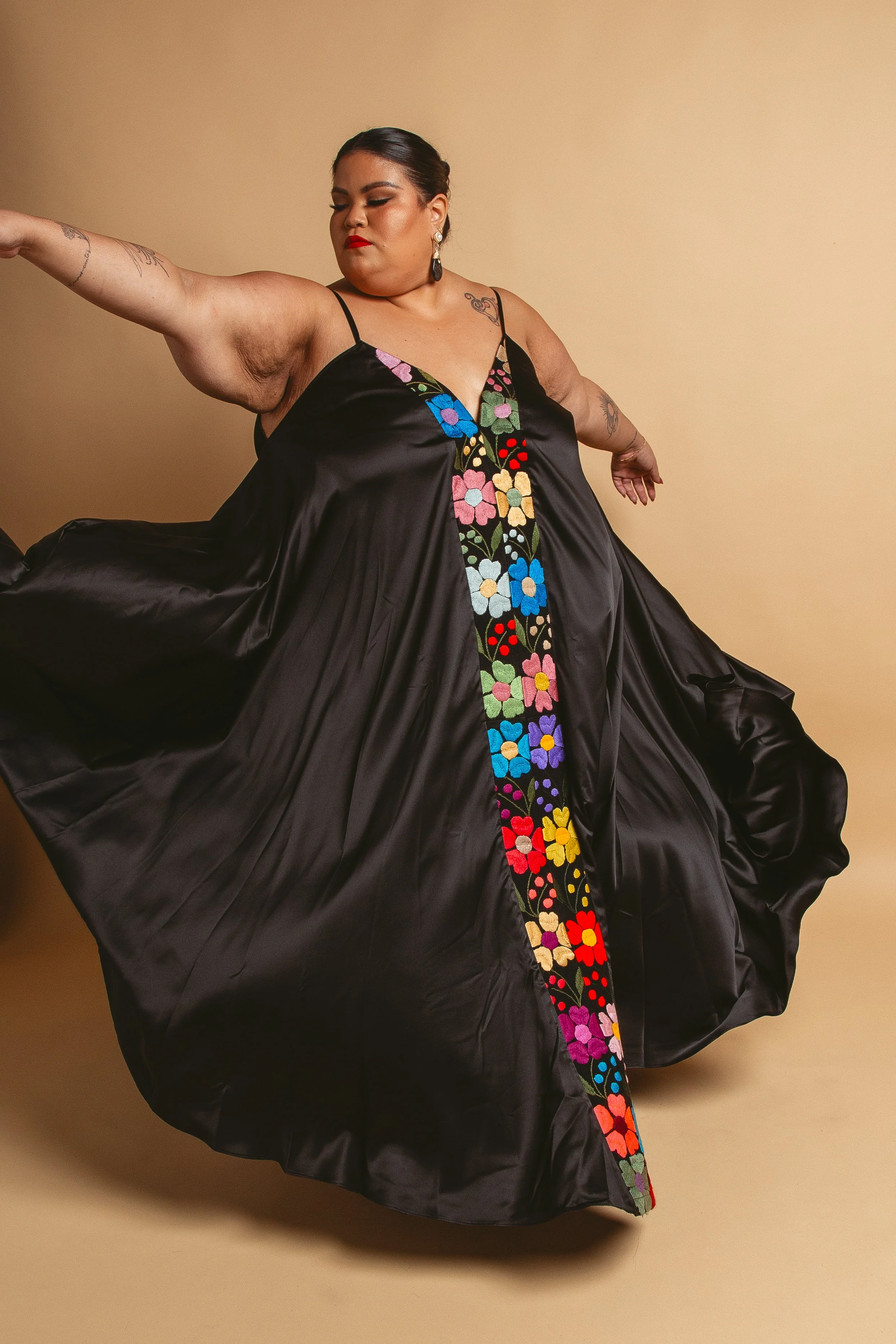 Floral Silk Dress - Image 6