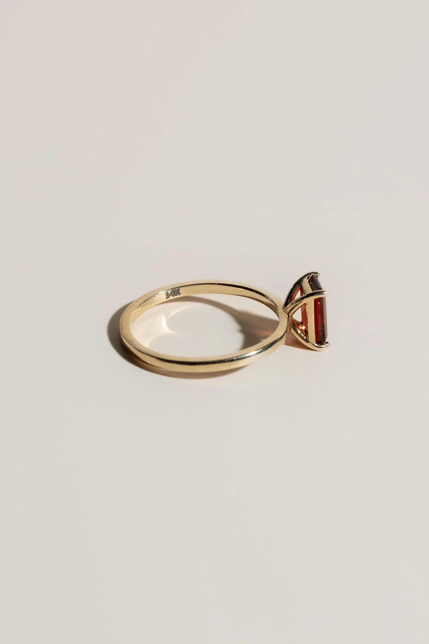 14K Emerald Cut Garnet Ring - Image 6