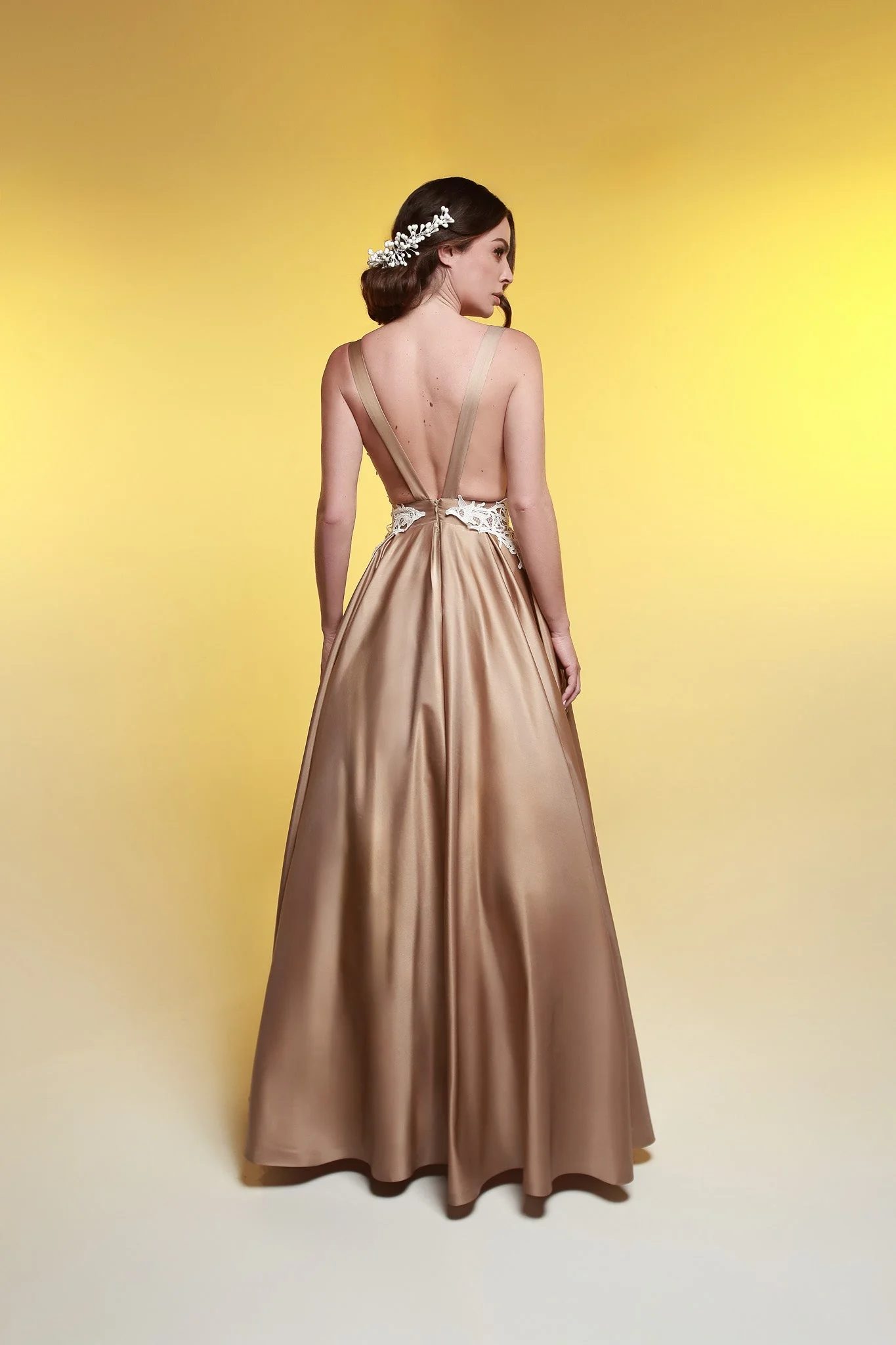 Golden Floral Dress - Image 3