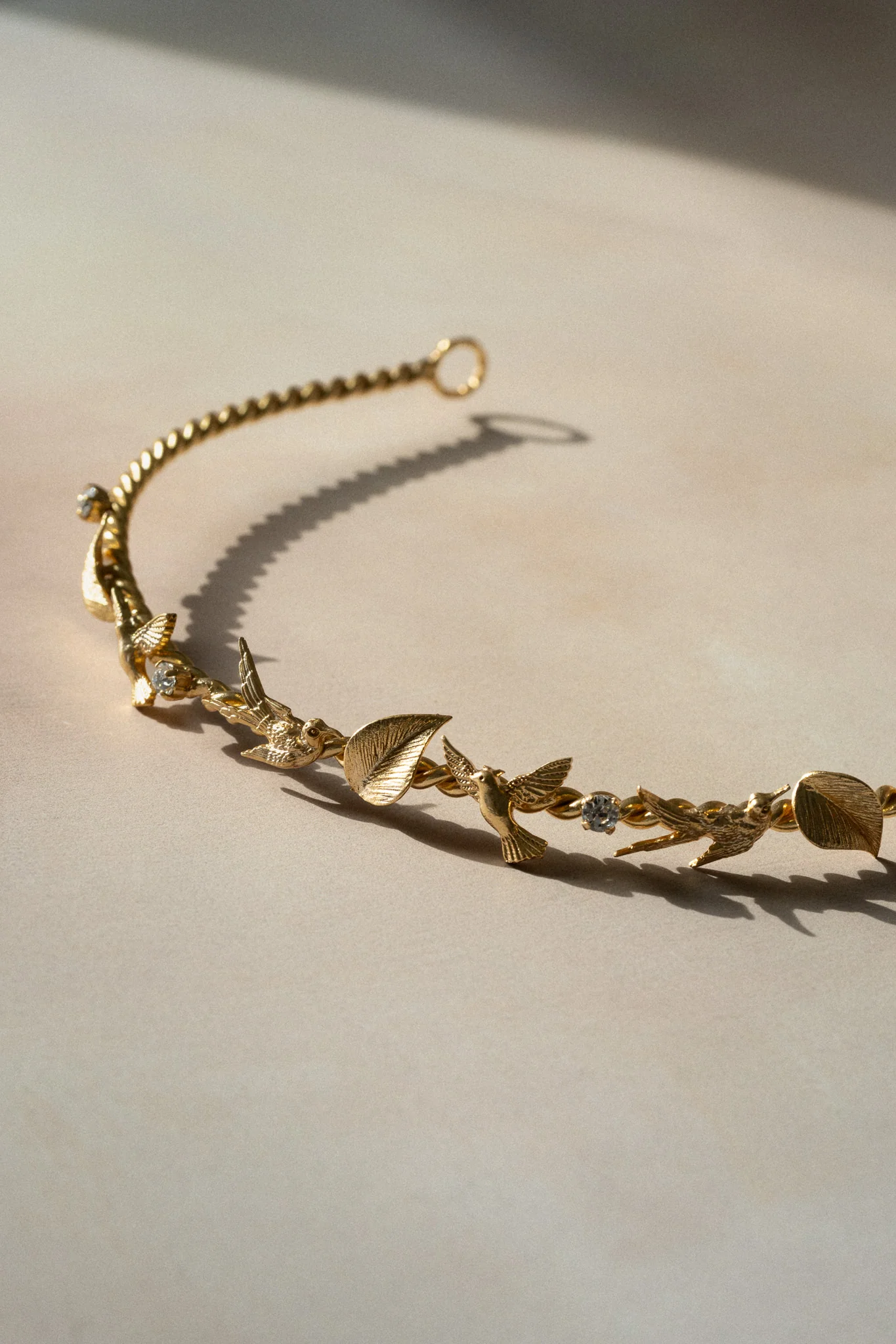 Hummingbird Leaf & Crystal Headpiece - Image 3