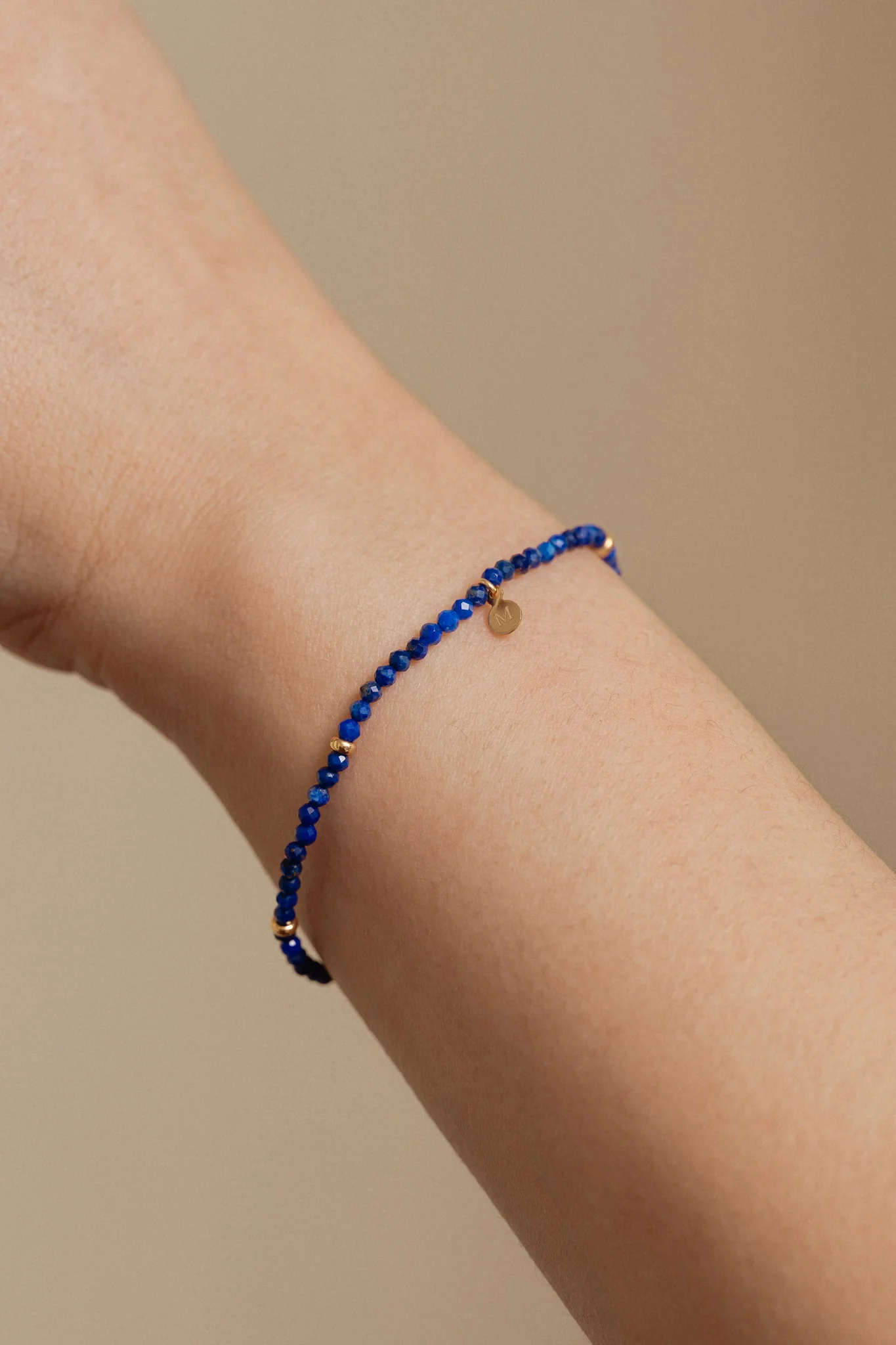 Lapis Lazuli Gold Beaded Bracelet - Image 3