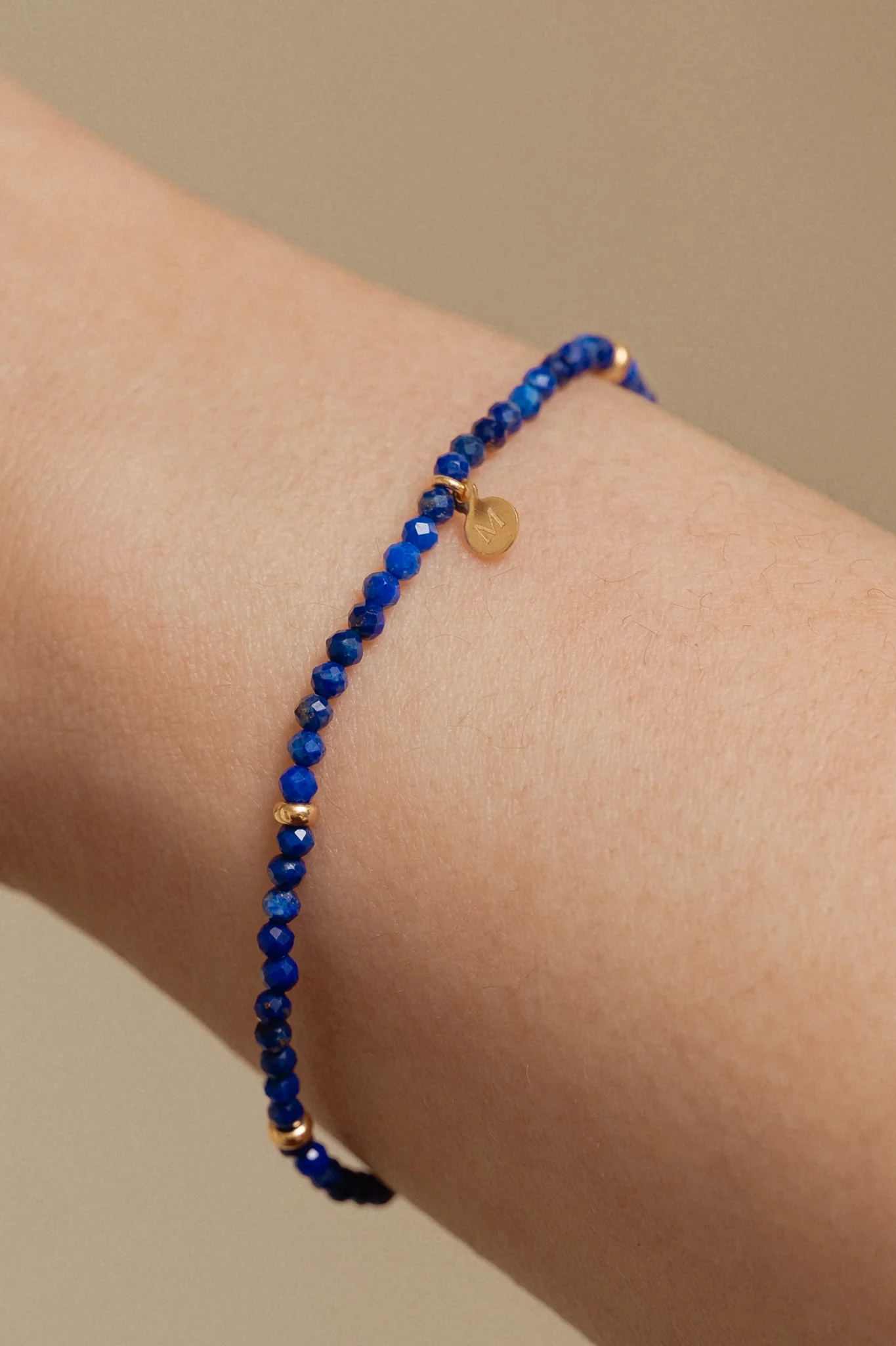 Lapis Lazuli Gold Beaded Bracelet - Image 4