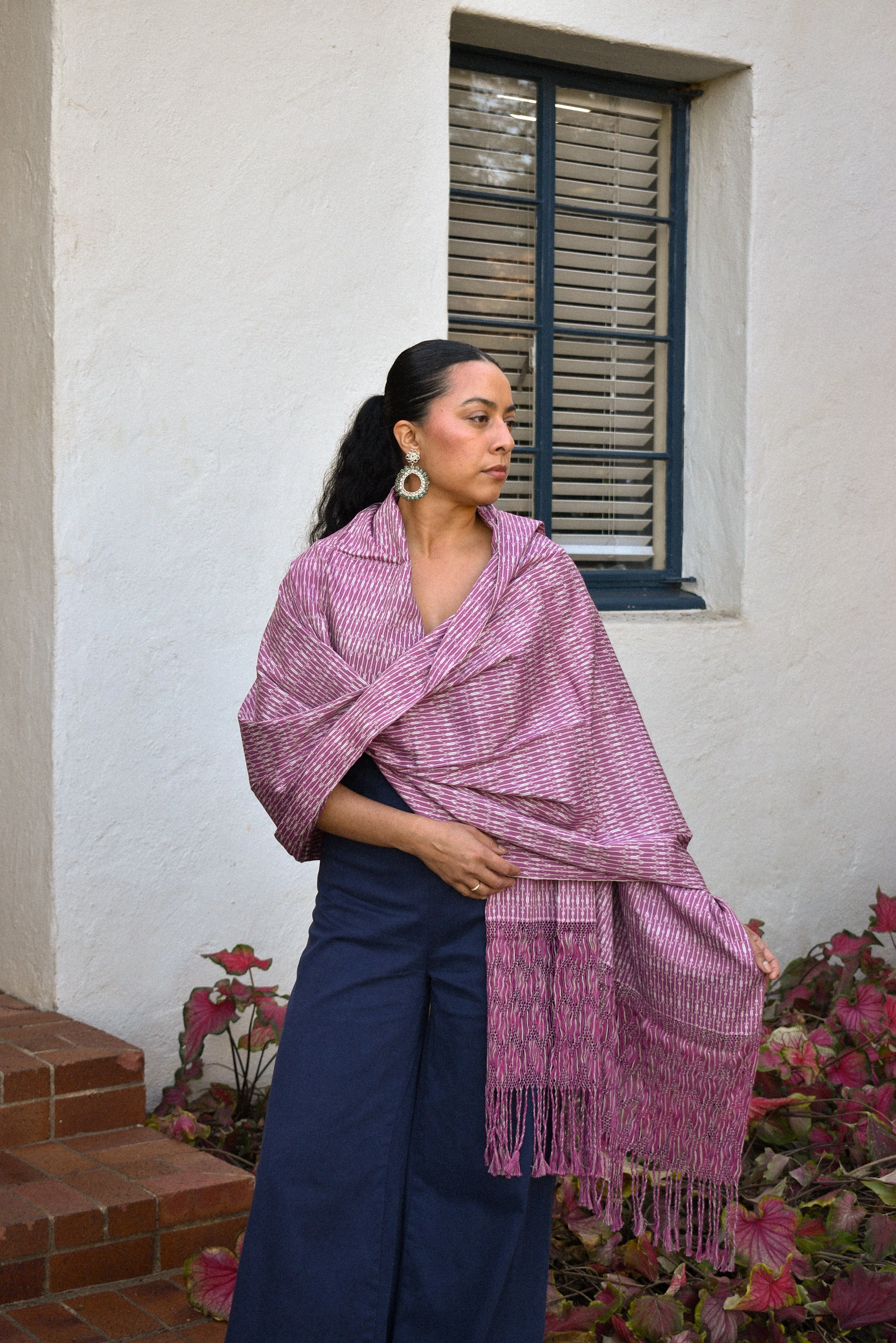 Large Rebozo - Light Mauve - Image 2