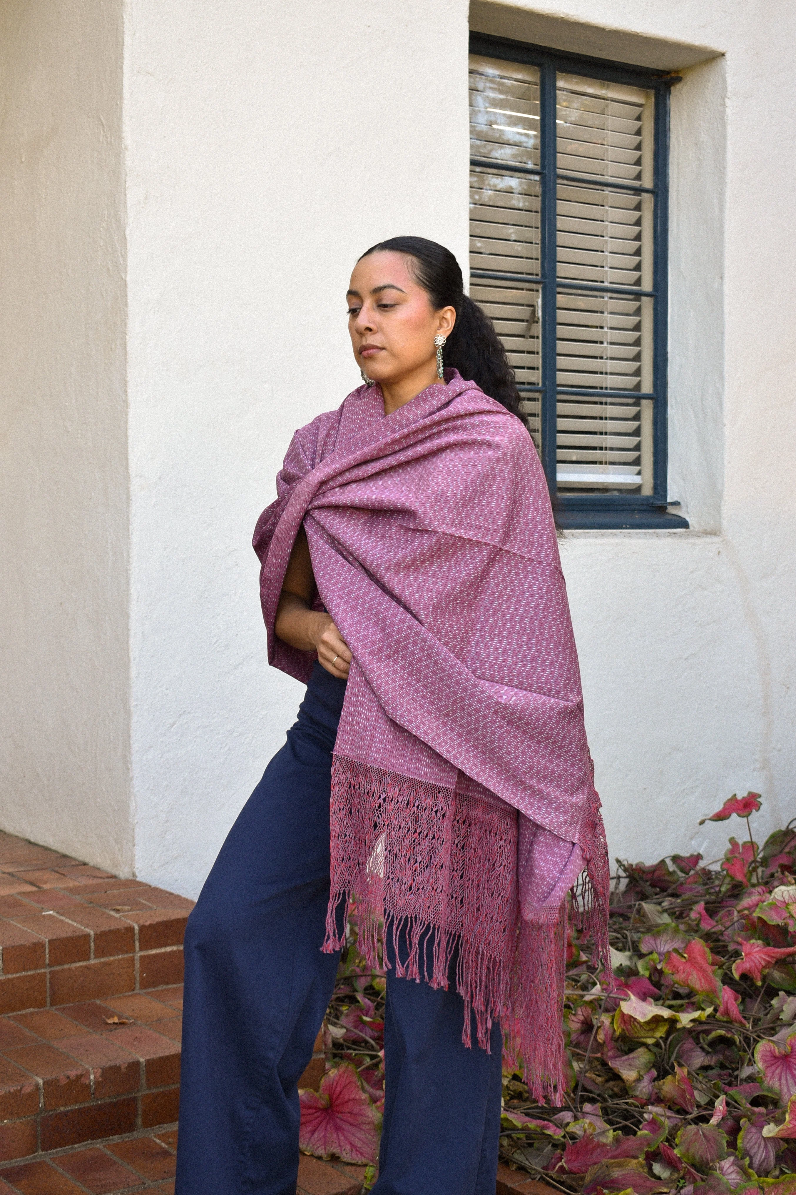 Large Rebozo - Deep Mauve