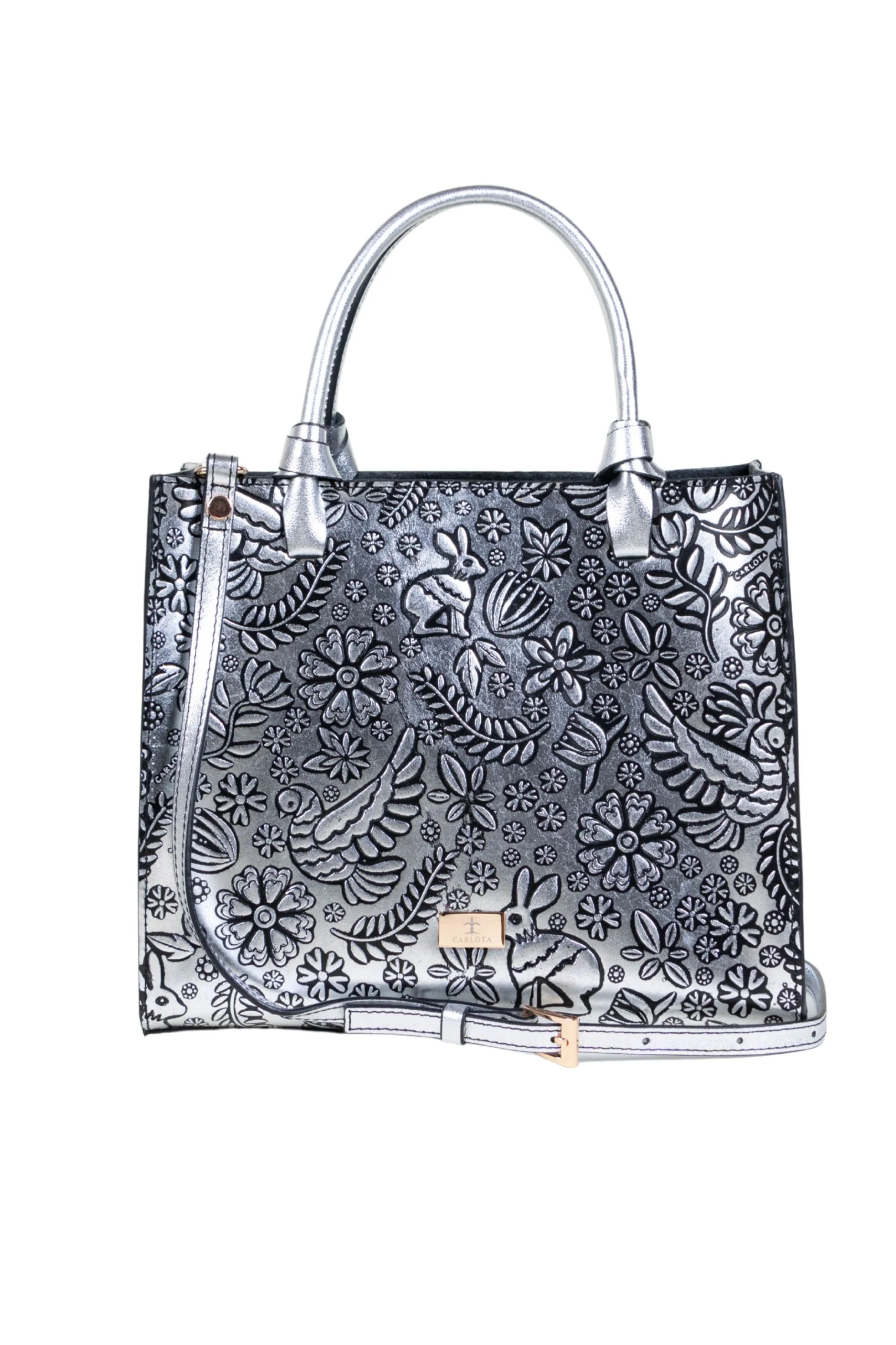 Liebre Metallic Mini Tote - Silver