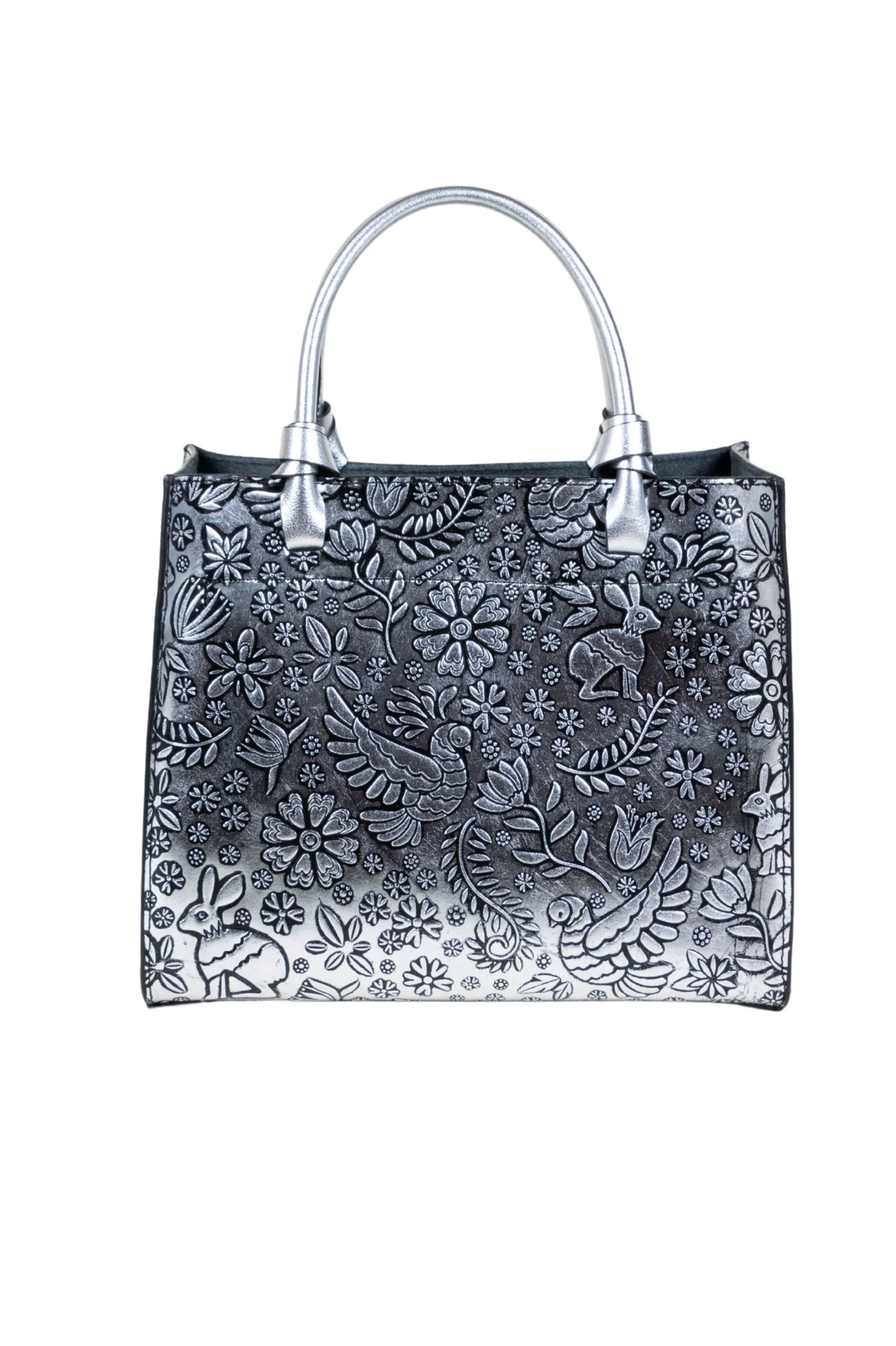 Liebre Metallic Mini Tote - Silver - Image 3