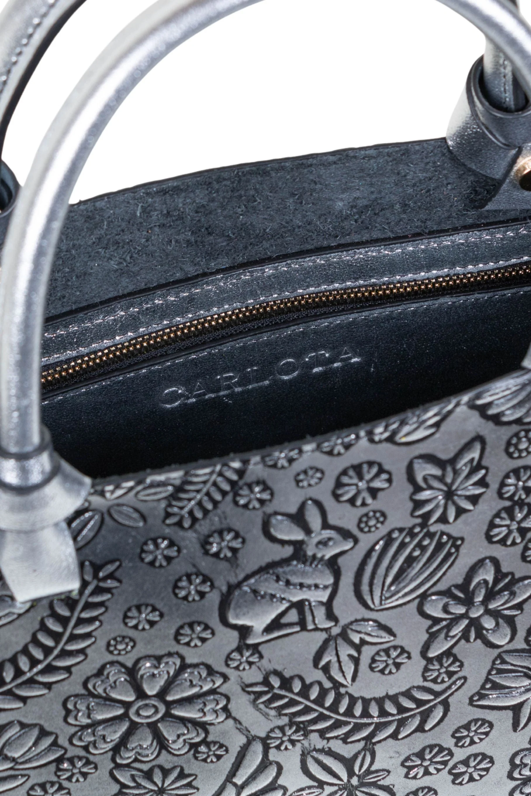 Liebre Metallic Mini Tote - Silver - Image 4