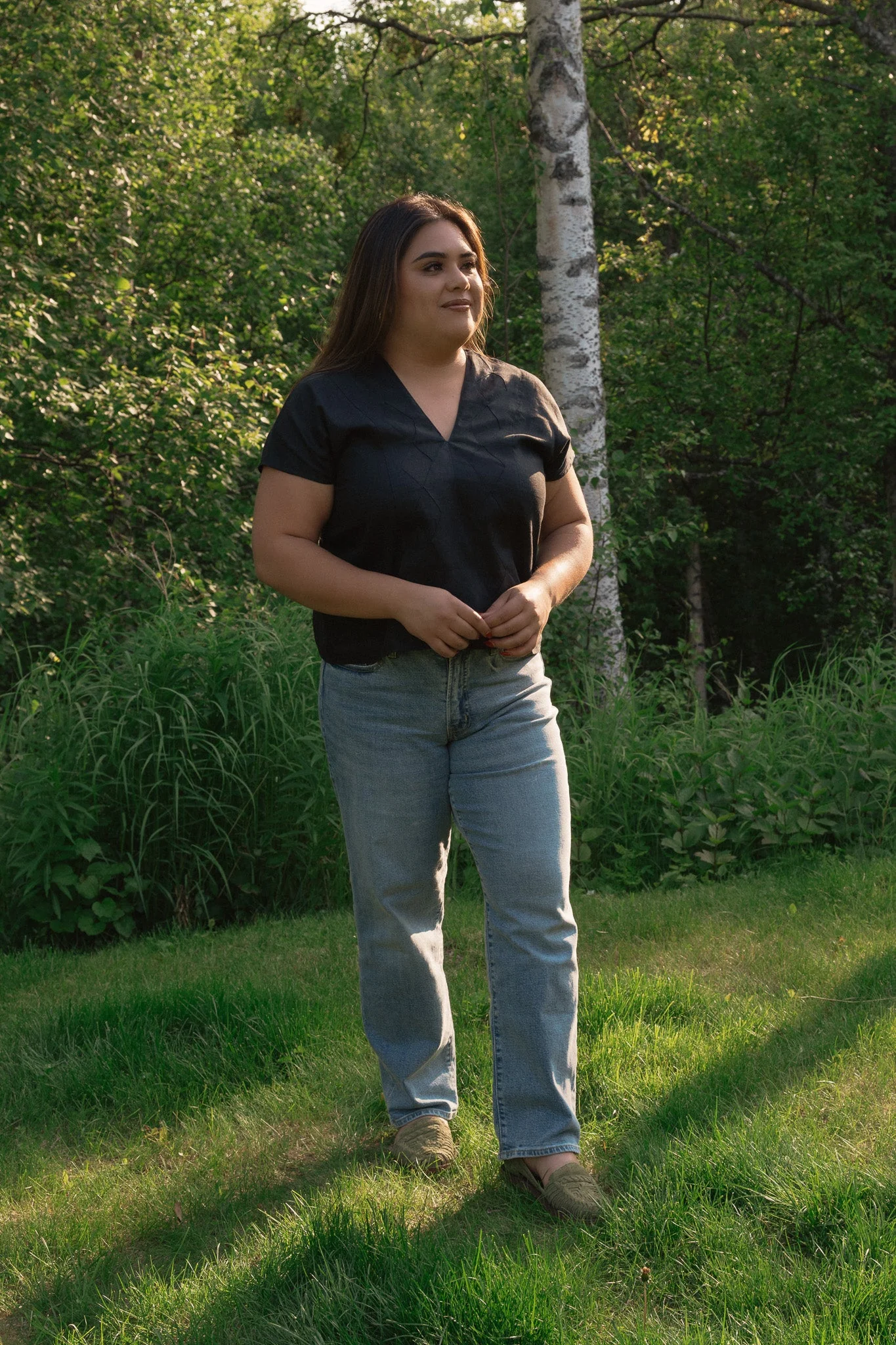 Linen Betaza Huipil - Black - Image 2