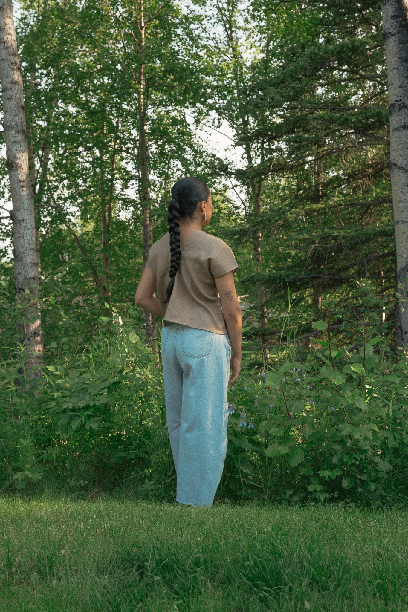 Linen Crop Huipil Betaza - Tan - Image 3