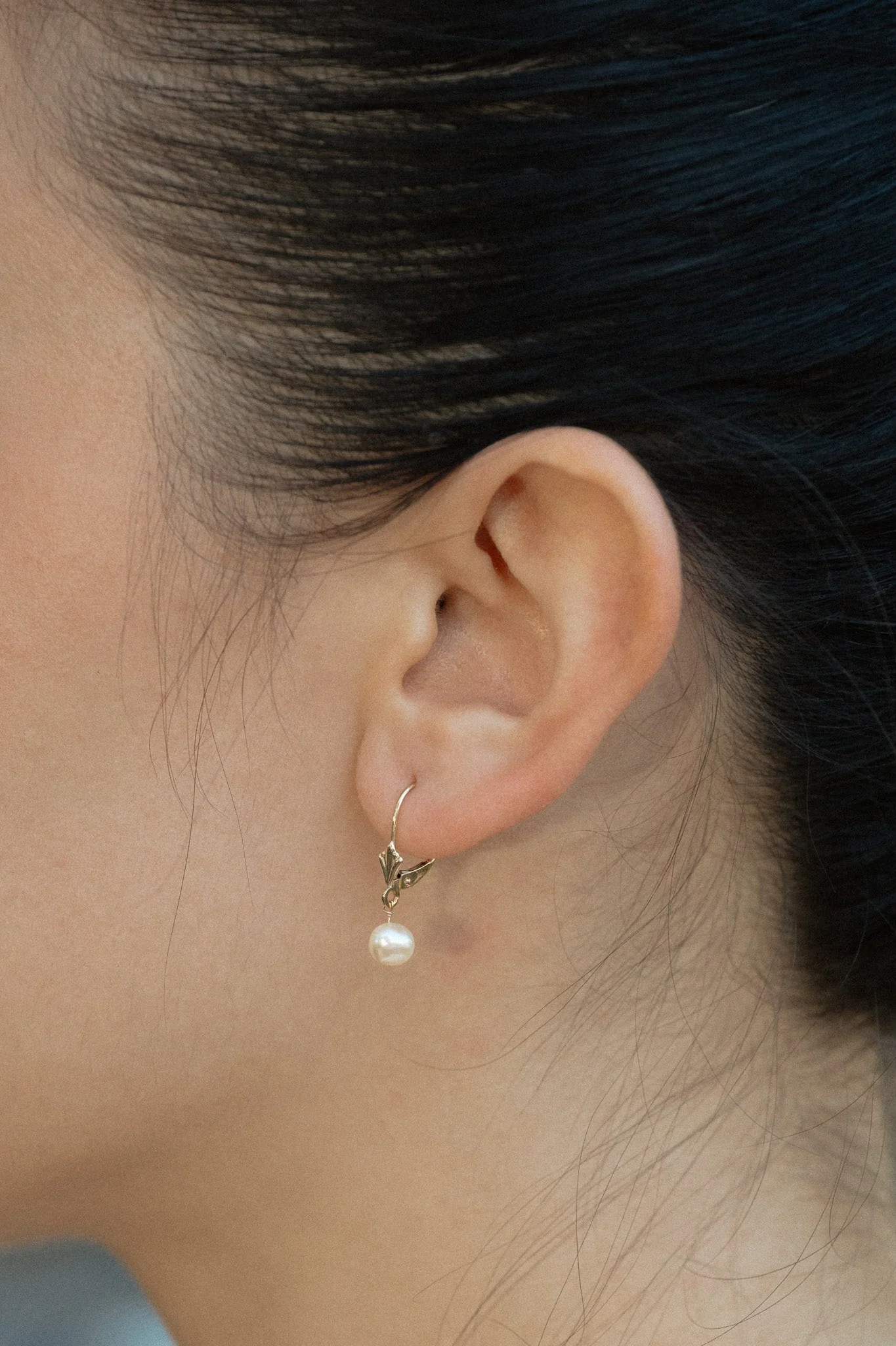 14K Maria Pearl Drop Earrings - Image 2