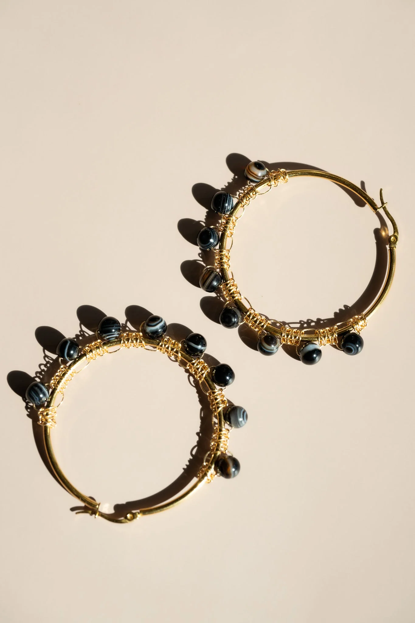 Onyx Hoop Earrings - Image 3