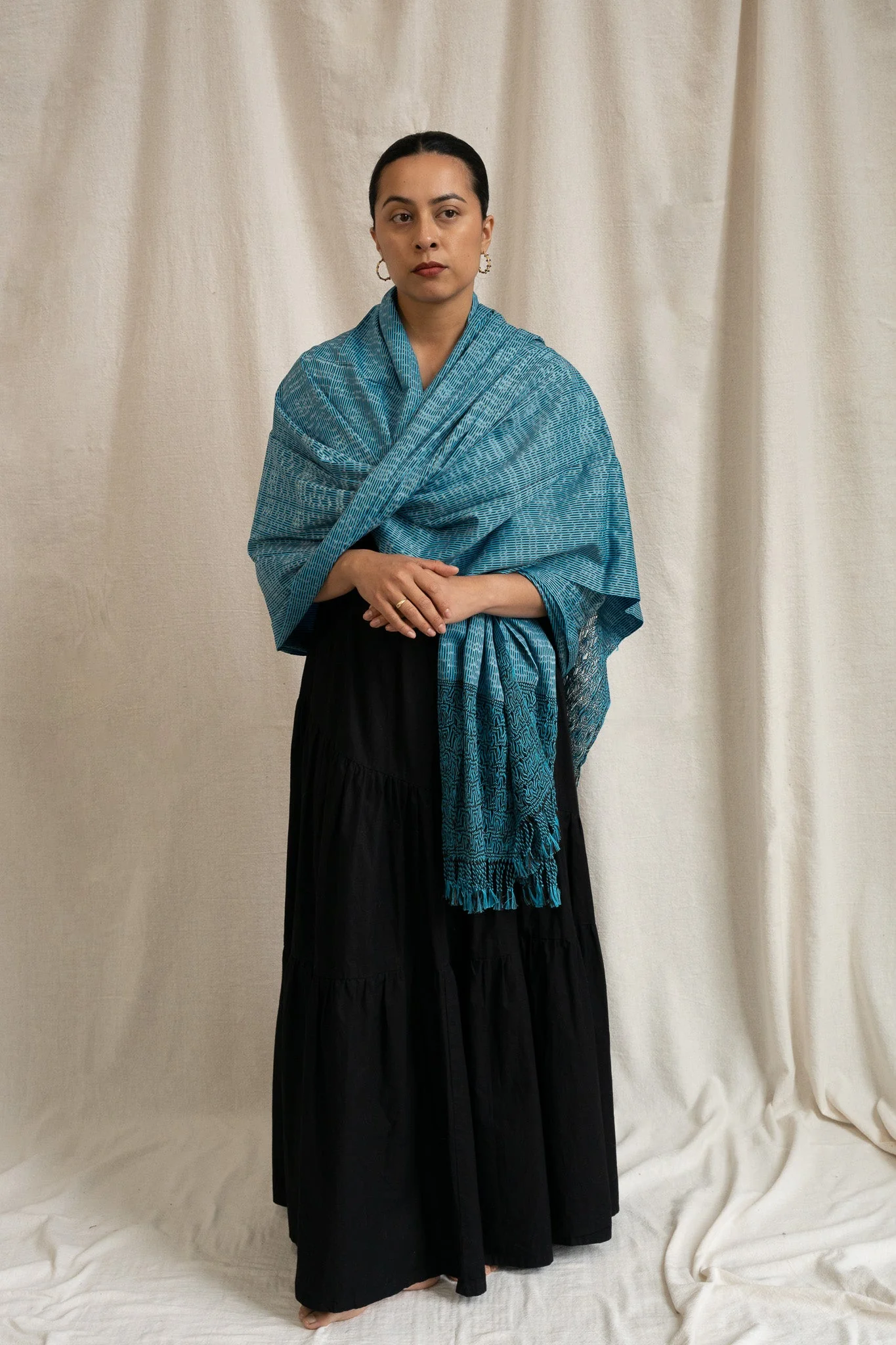 Large Rebozo - Blue - Image 3