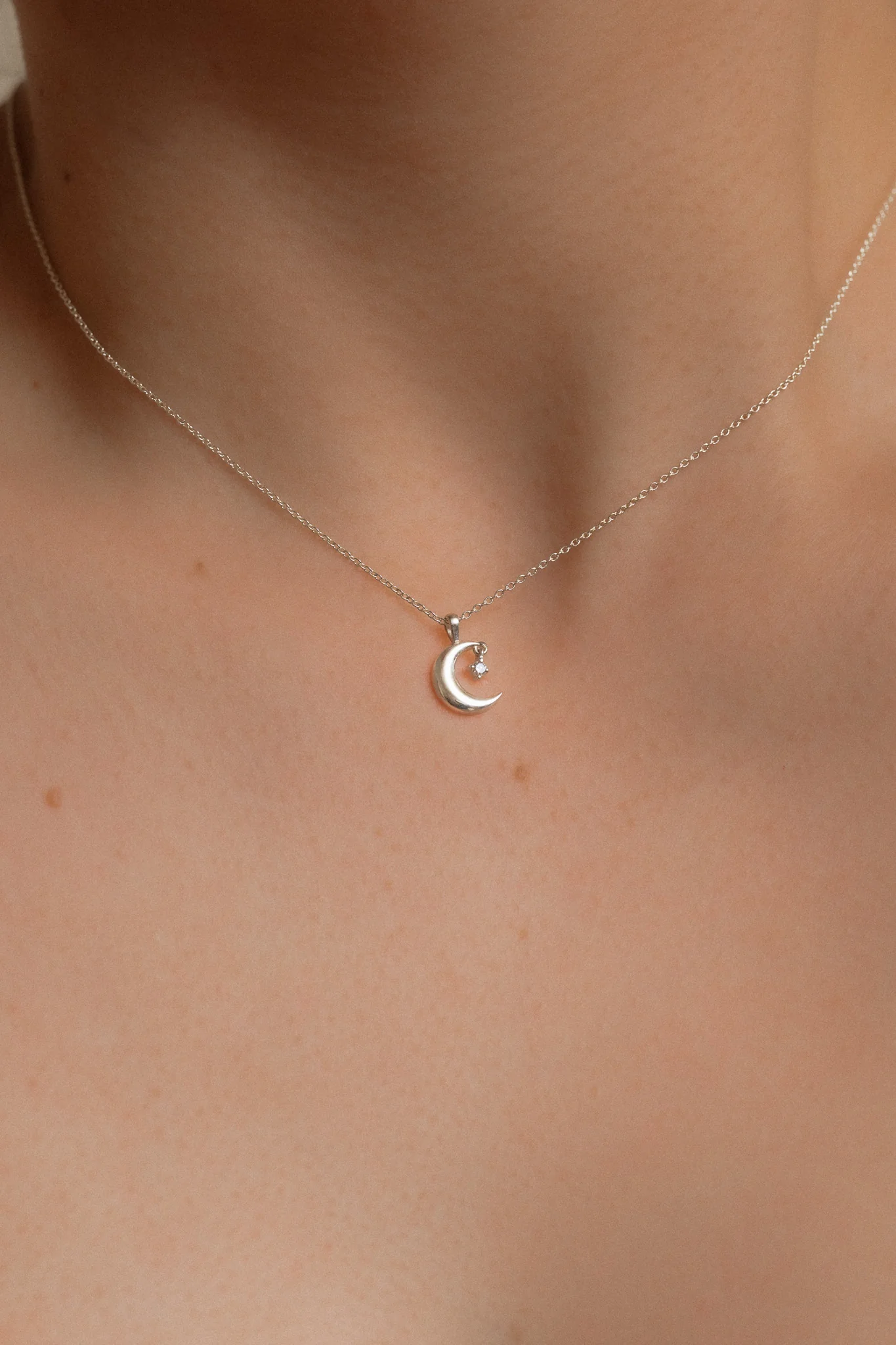 Moon & Diamond Star Necklace - Image 2