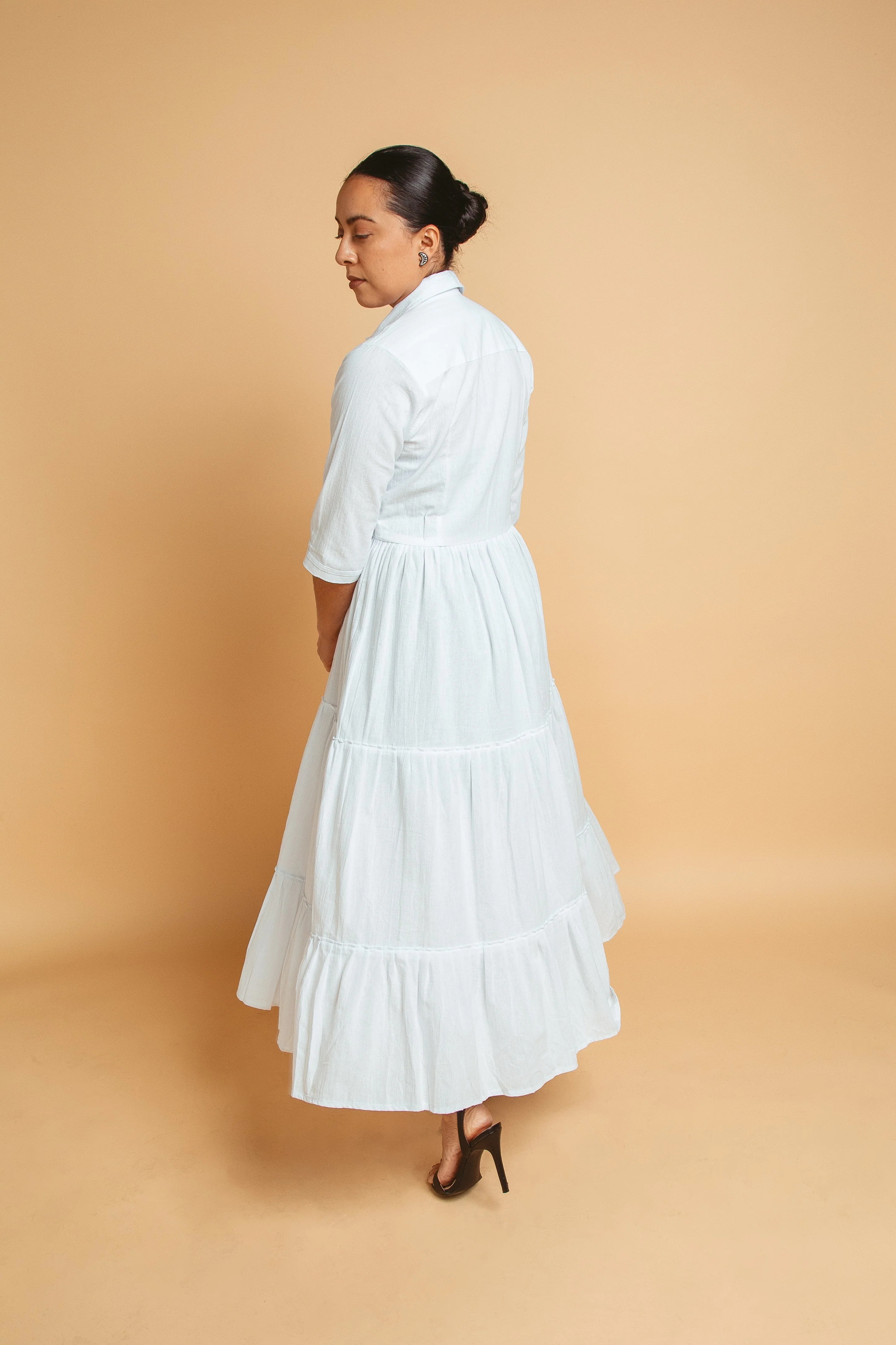 Naila Midi Dress - White - Image 3