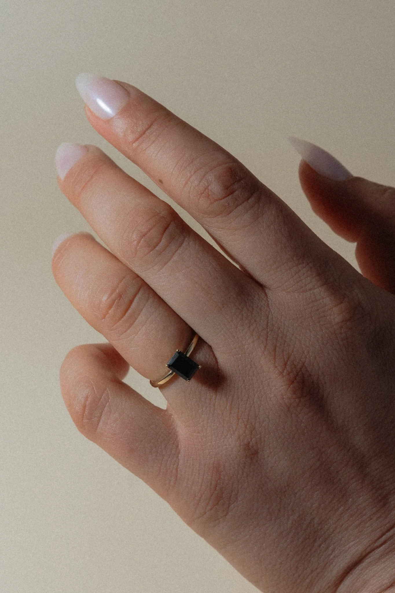 14K Onyx Emerald Cut Solitaire Ring - Image 2