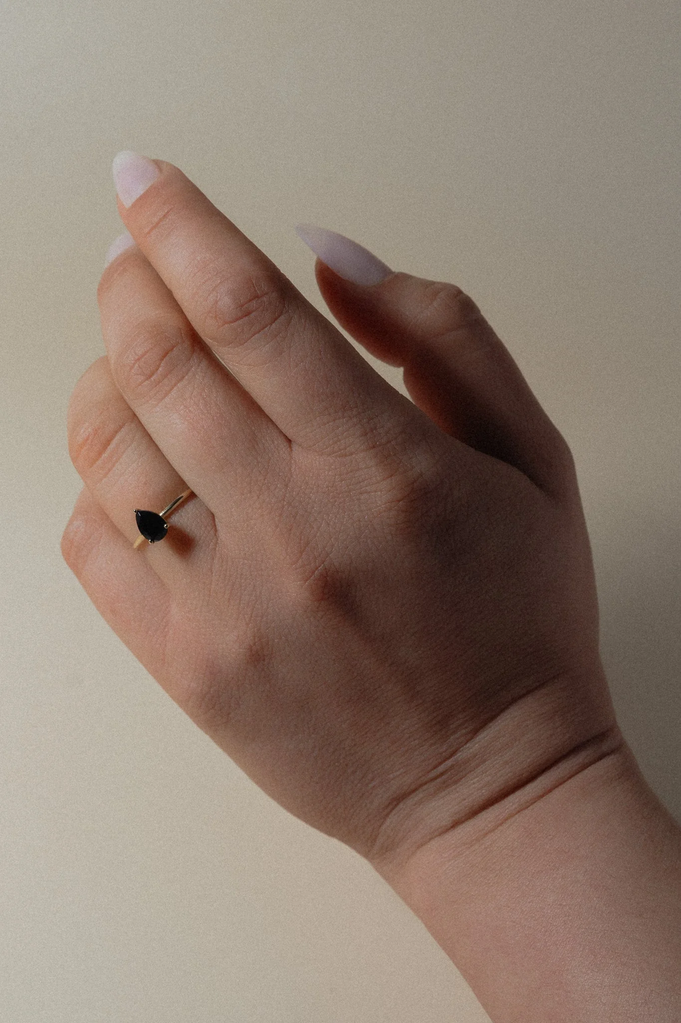 14K Onyx Pear Solitaire Ring - Image 2