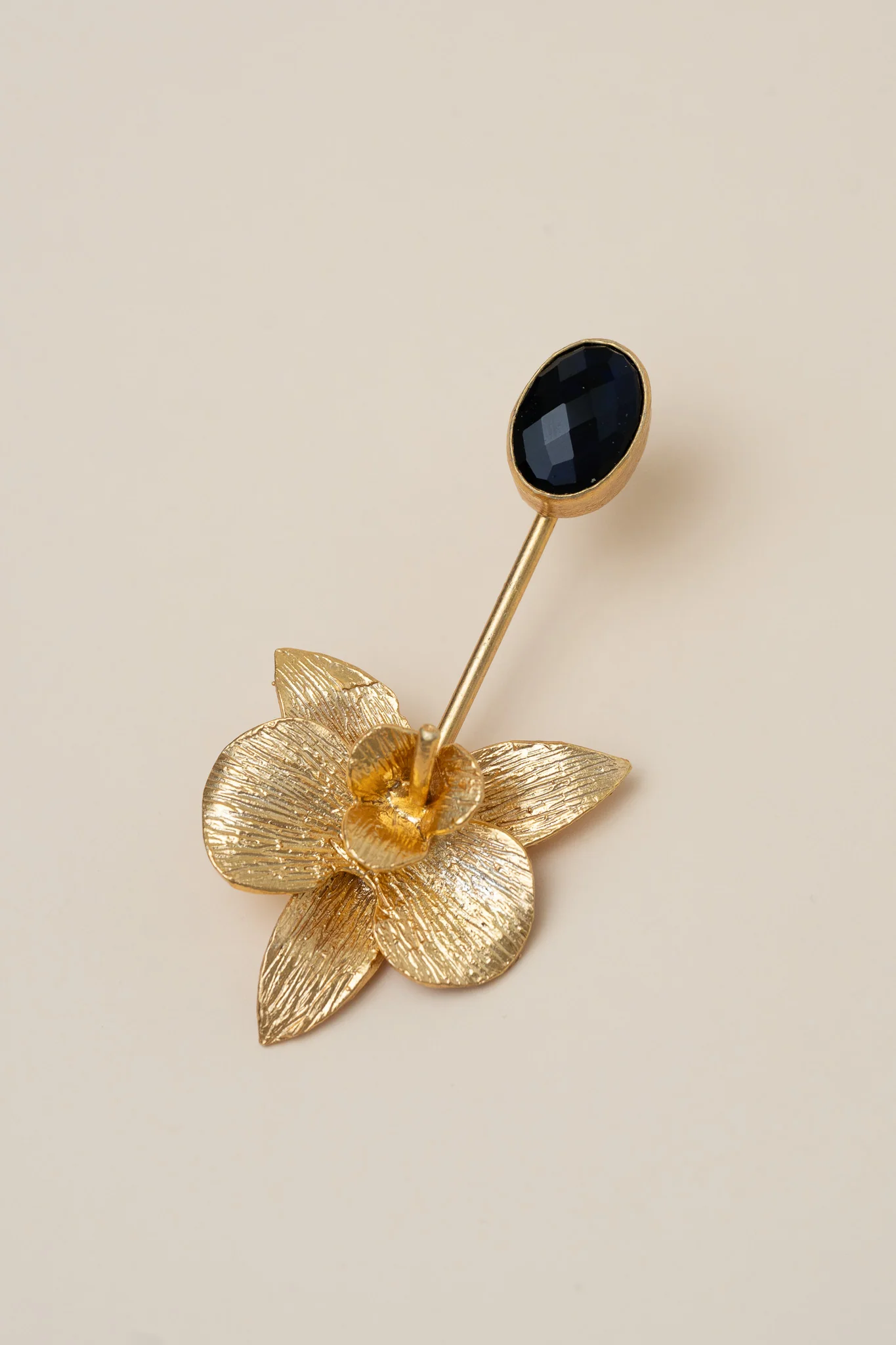 Orchid Crystal Drop Earrings - Black - Image 3