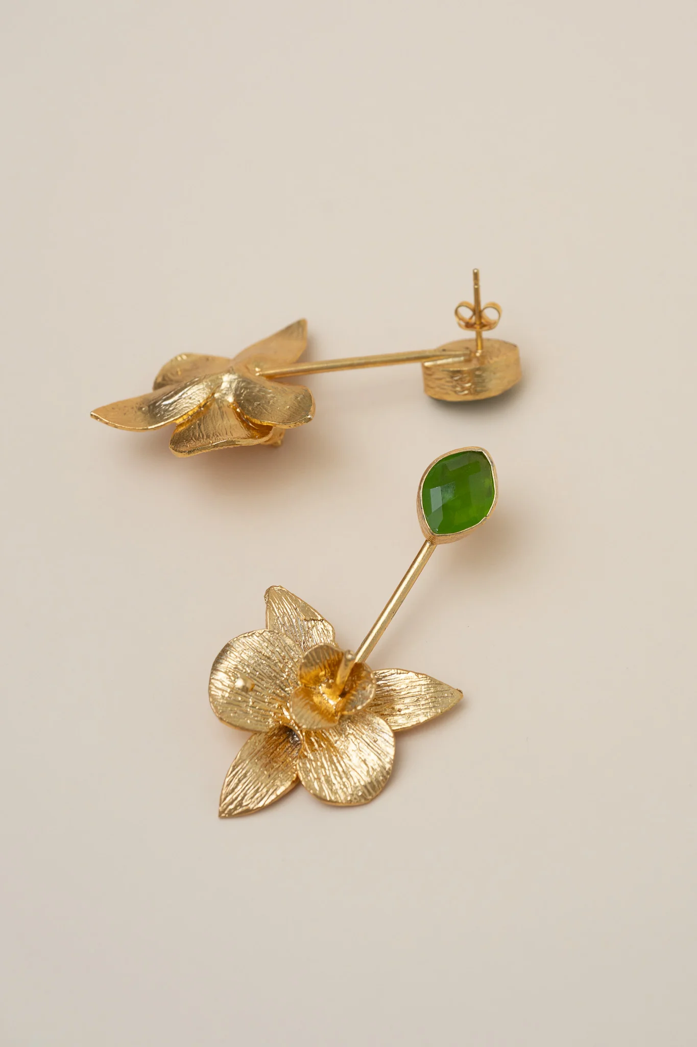 Orchid Crystal Drop Earrings - Green - Image 3