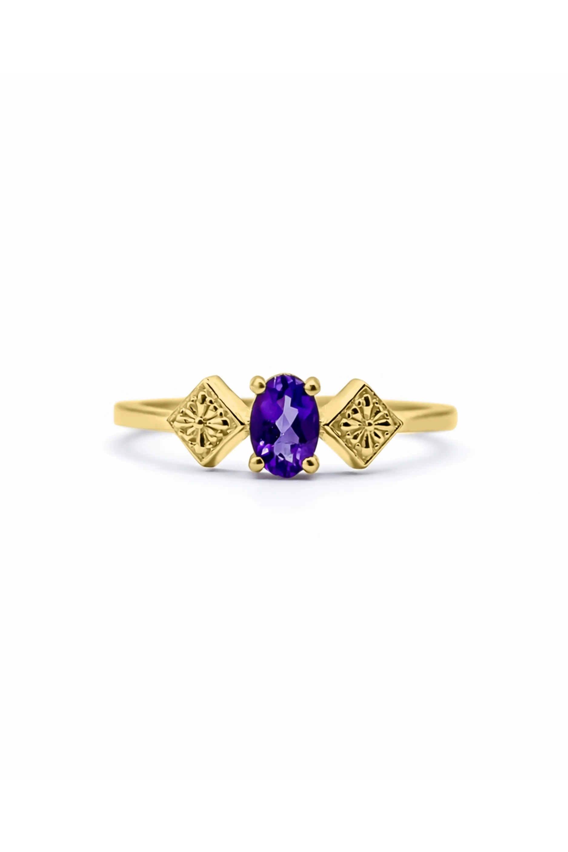 Oval Amethyst Mini Flores Talavera Ring