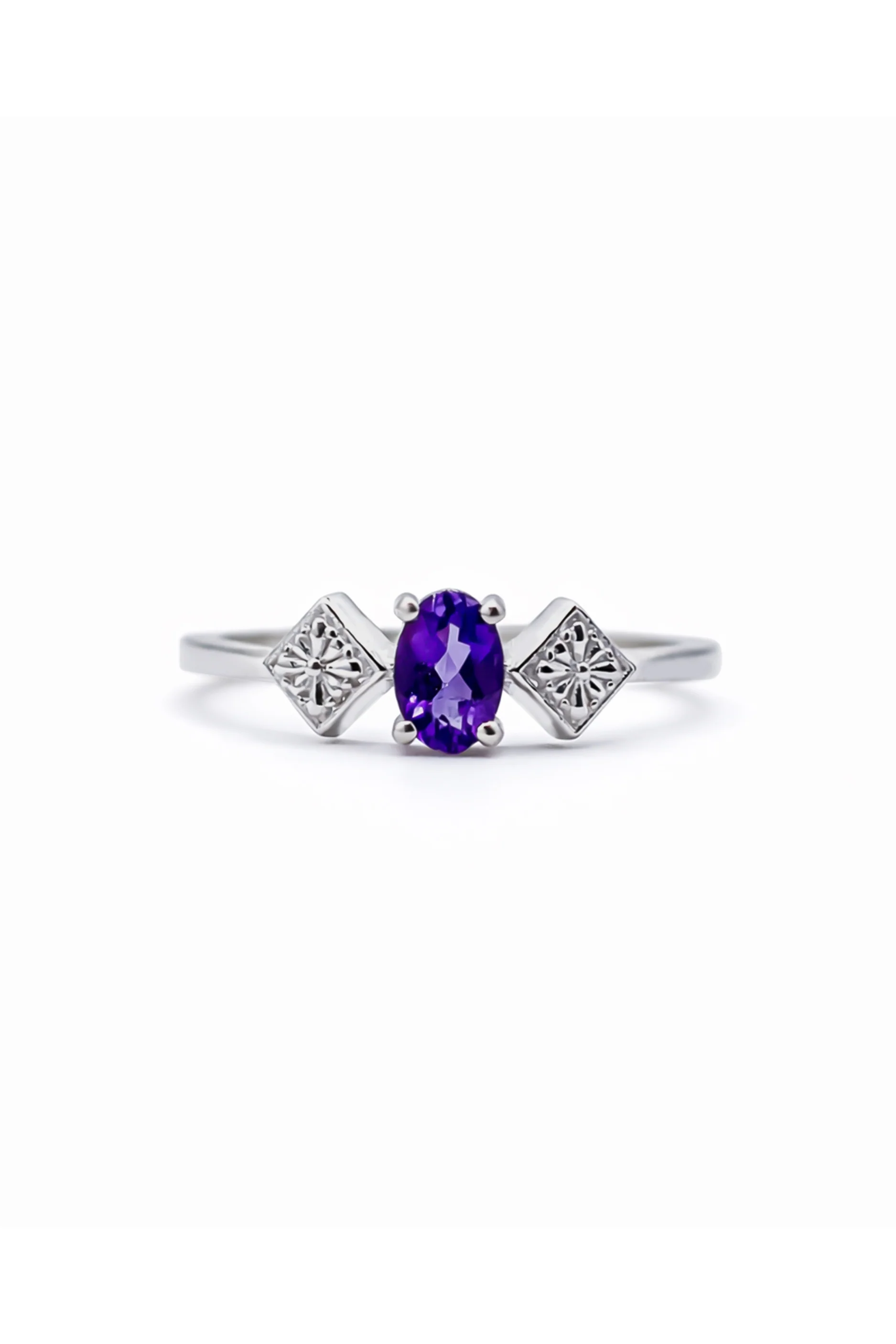 Oval Amethyst Mini Flores Talavera Ring - Image 4