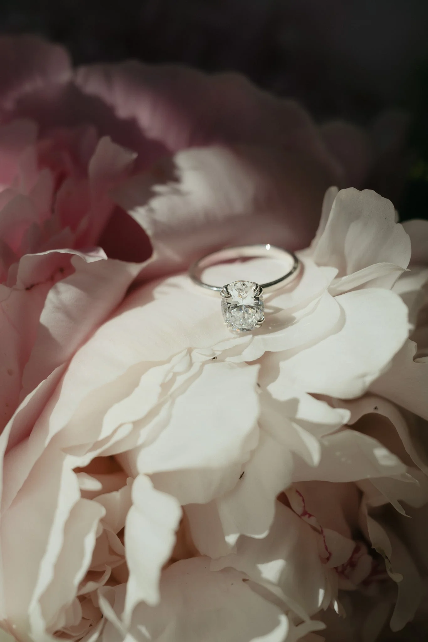 Oval Diamond Double Prong Solitaire Ring - Image 3