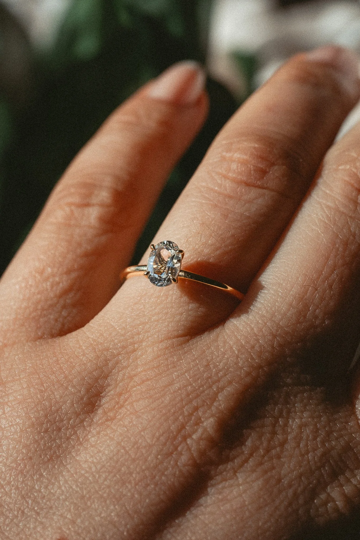 Oval Diamond Solitaire Ring