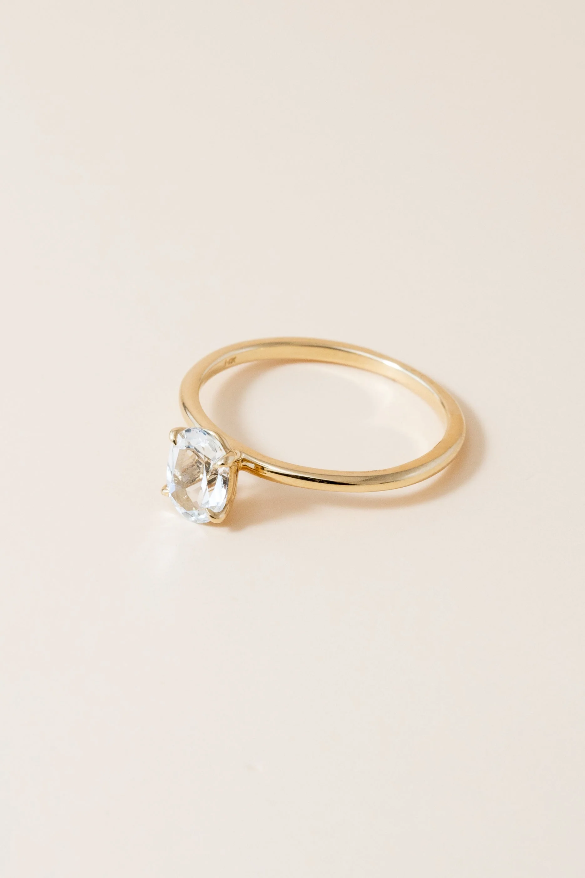 Oval Diamond Solitaire Ring - Image 5