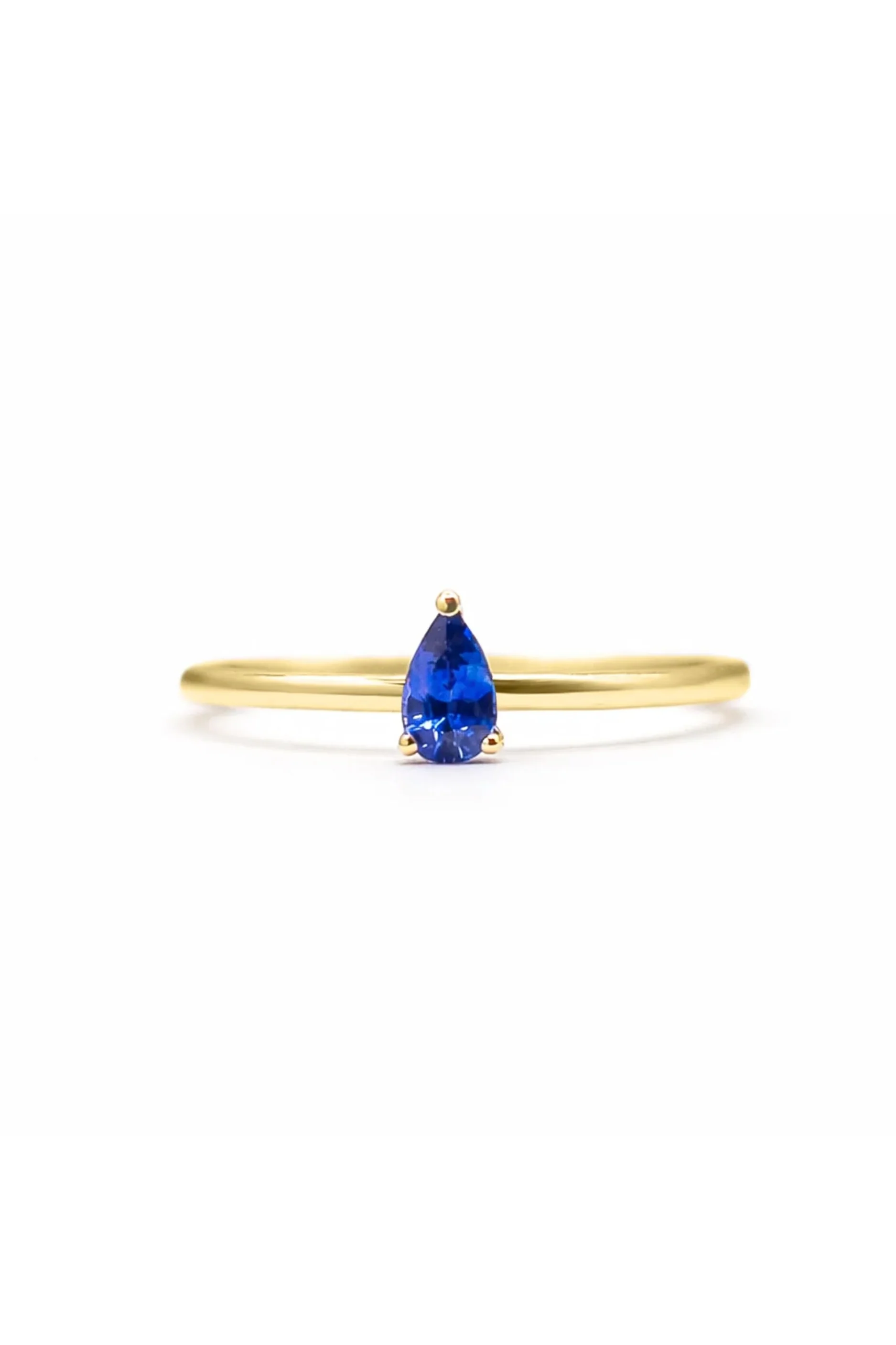 Pear Blue Sapphire Lagrima Ring - Image 3
