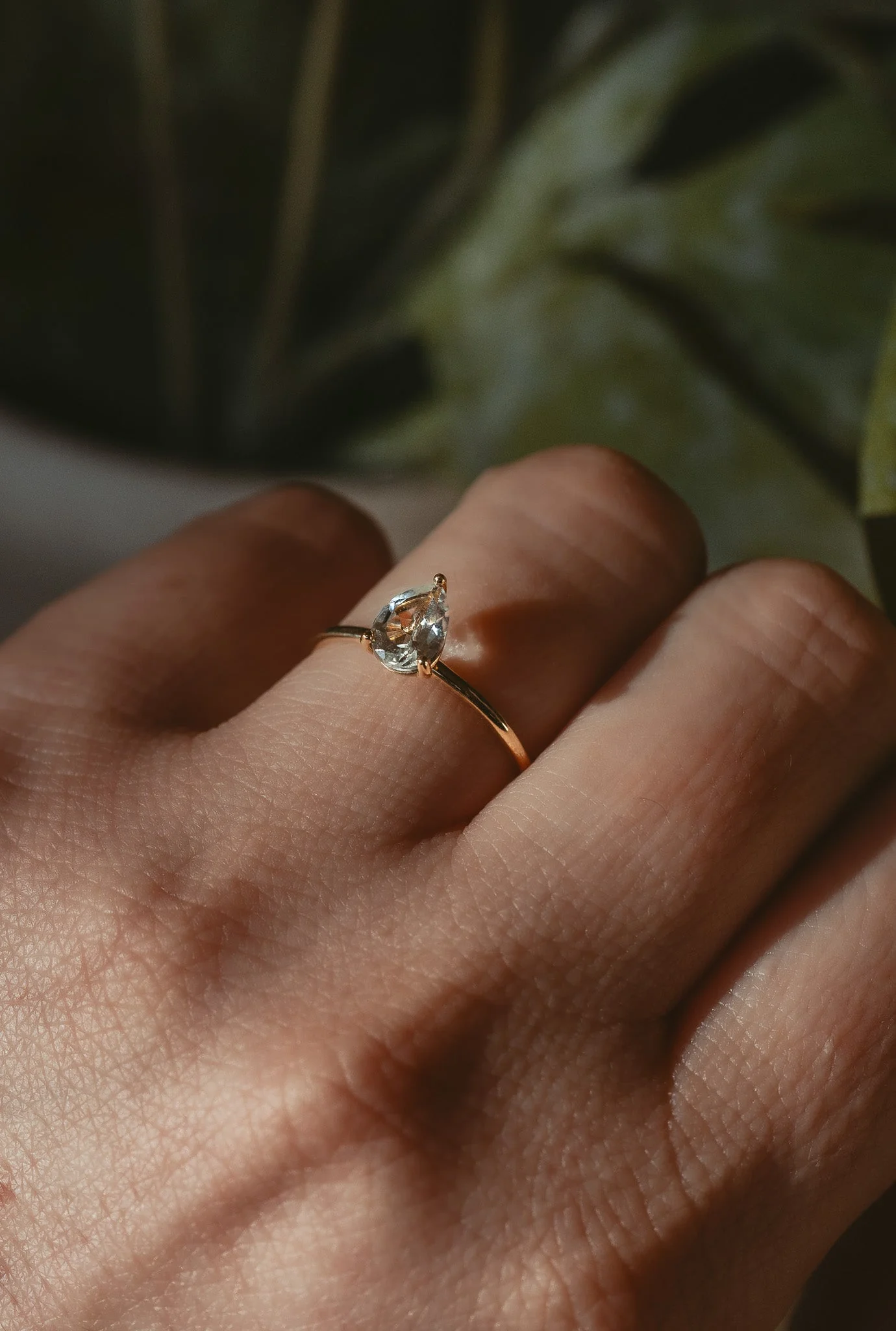 Pear Diamond Solitaire Ring - Image 5