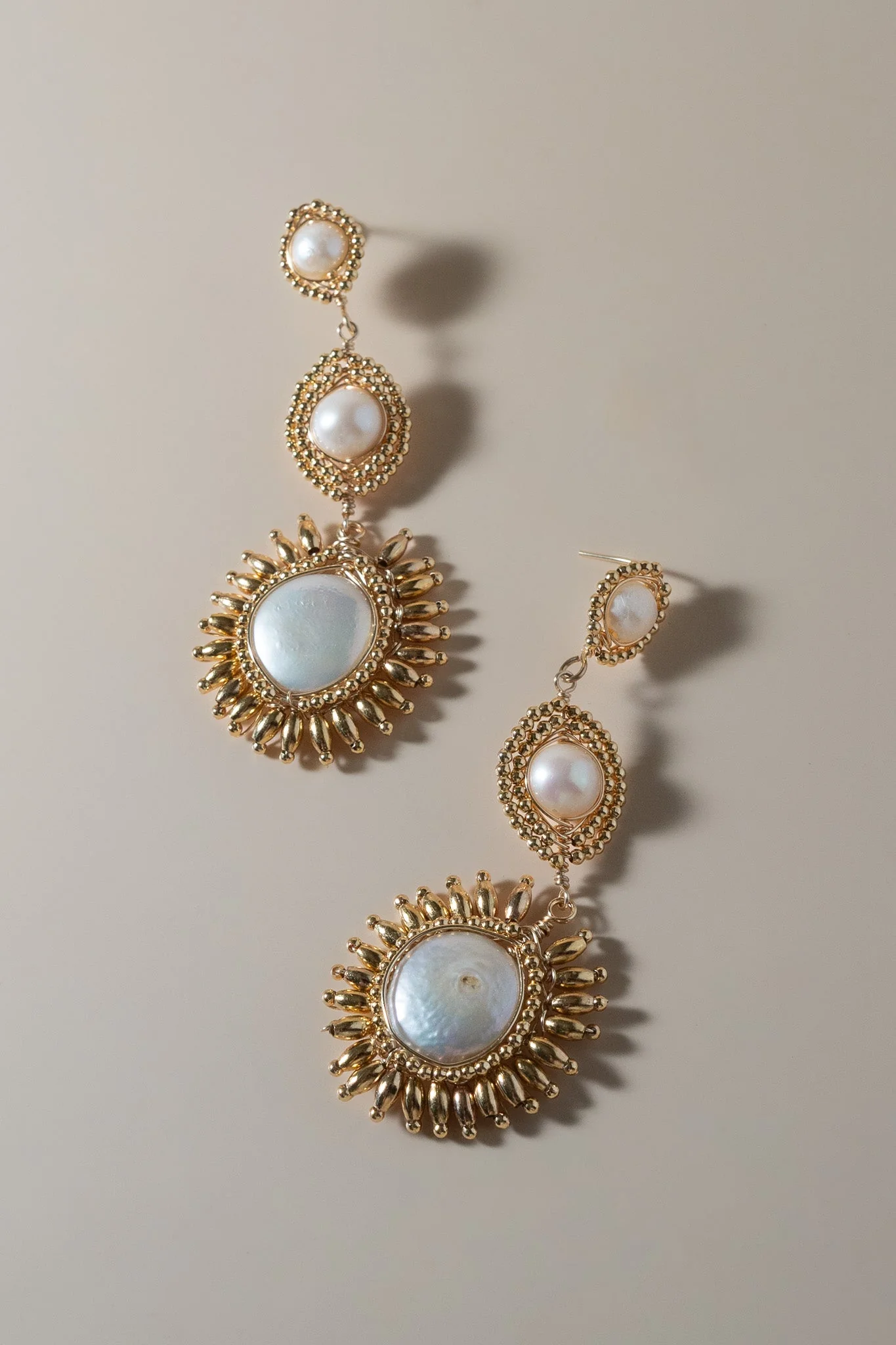 Celeste Pearl Drop Earrings - Image 3