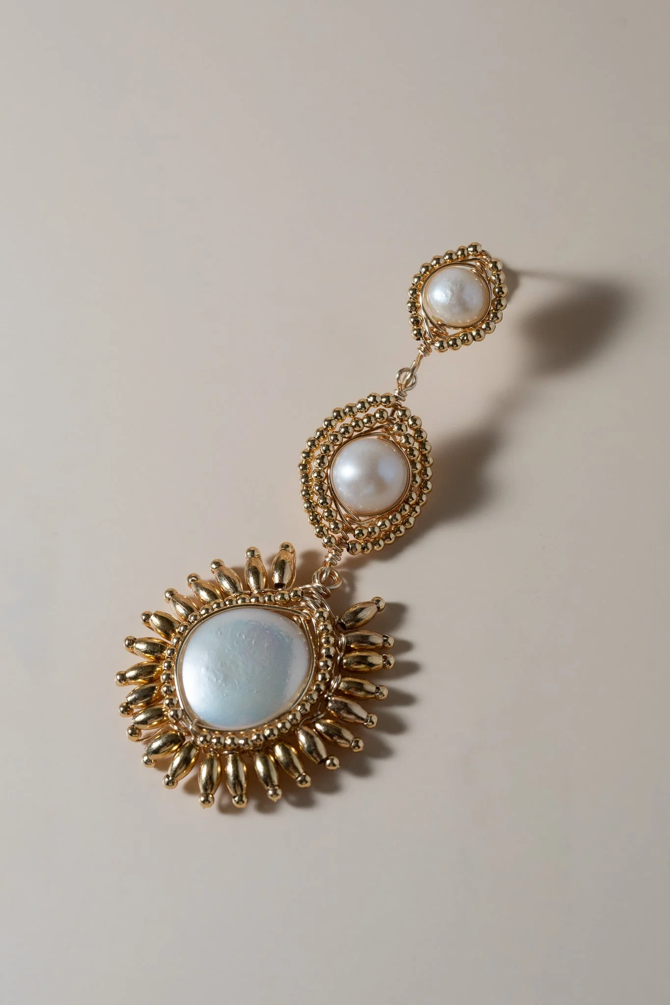 Celeste Pearl Drop Earrings - Image 4
