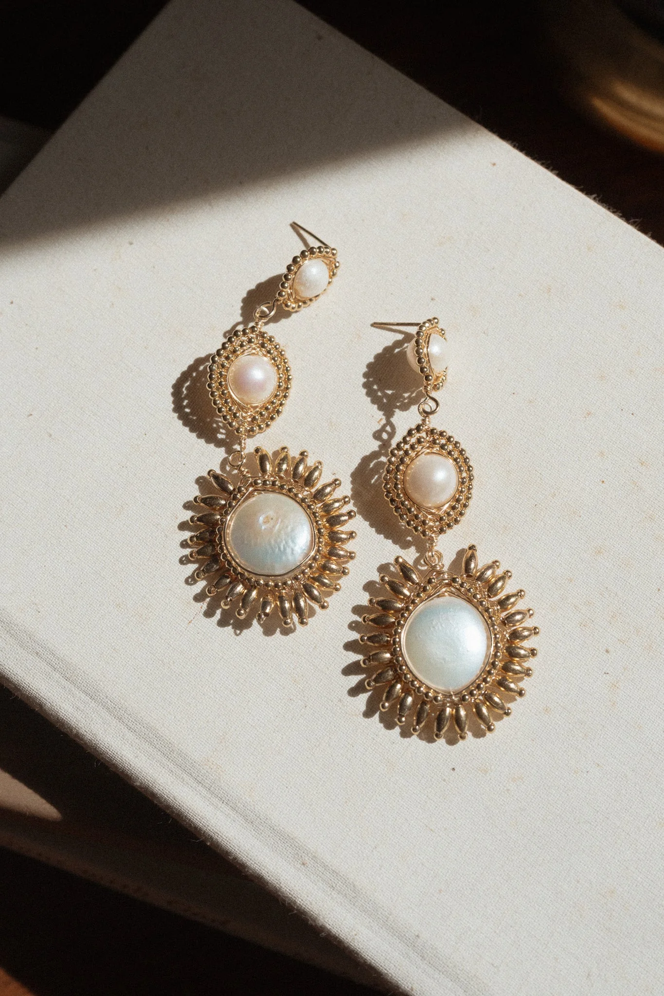 Celeste Pearl Drop Earrings - Image 5